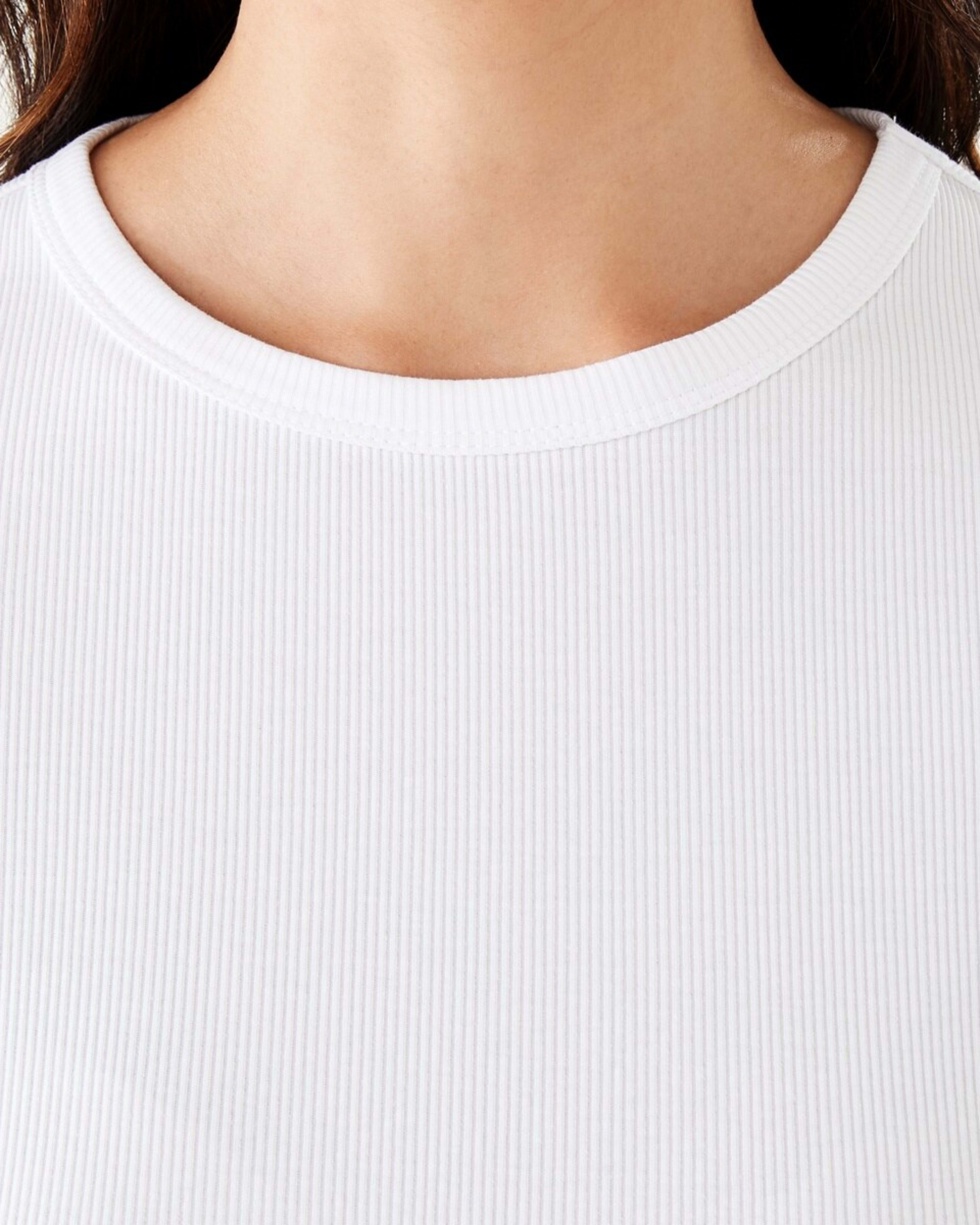 6 Long Sleeve Rib Crew T-shirt White, 6 of 6