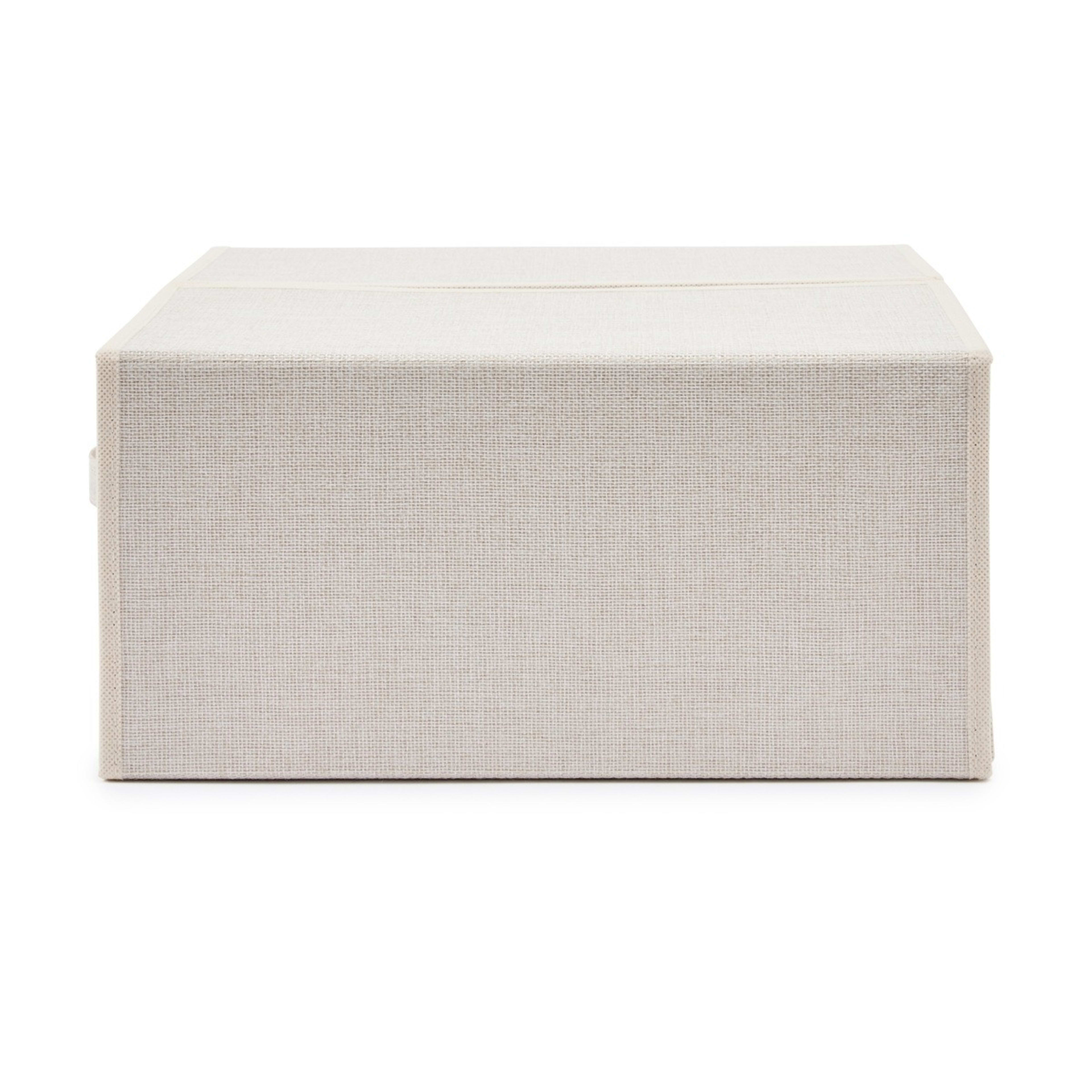 8 Linen Look Large Bed Linen Box - Beige, 8 of 10
