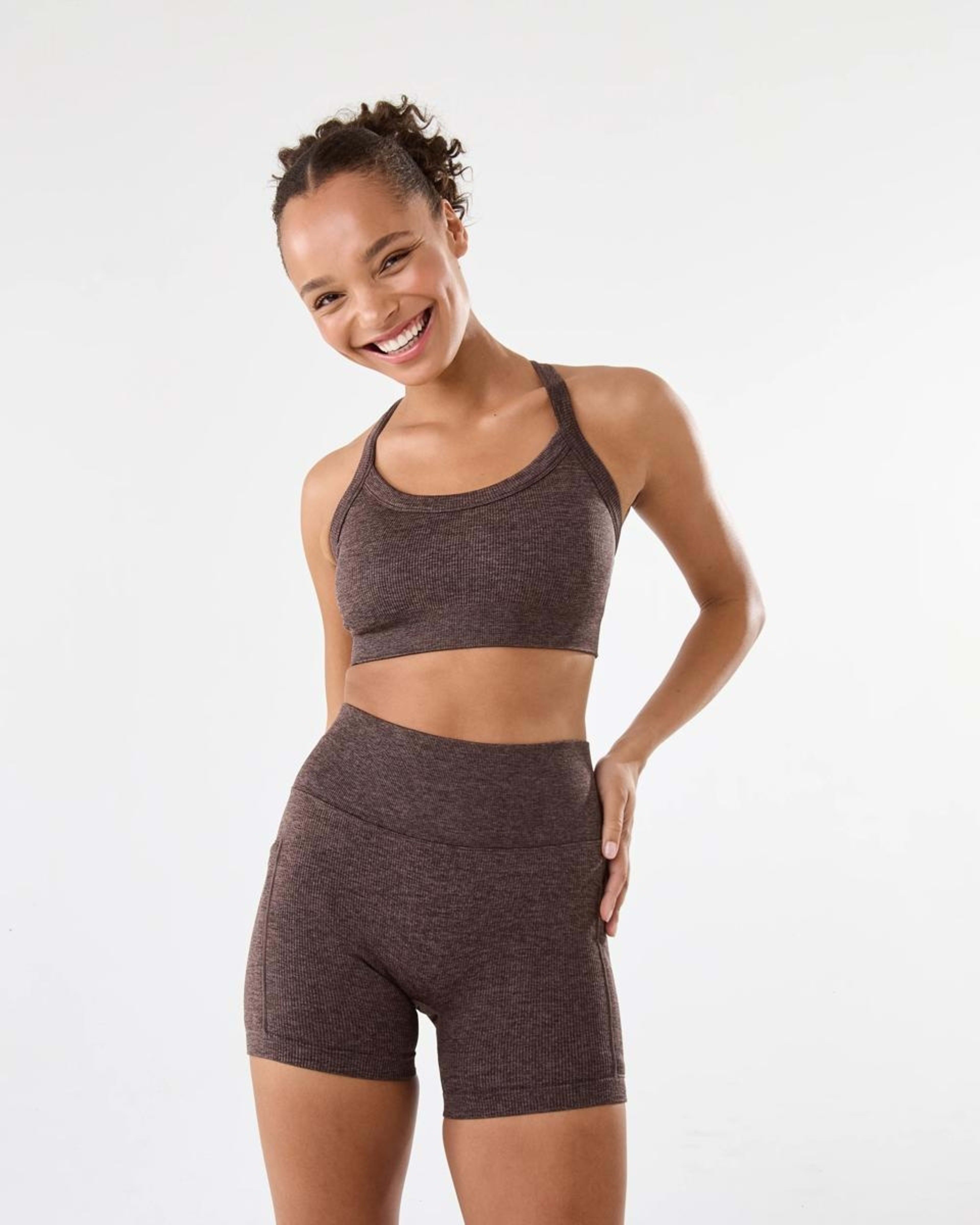 7 Active Womens Seamfree Pocket Bike Shorts Drk Espres, 7 of 7