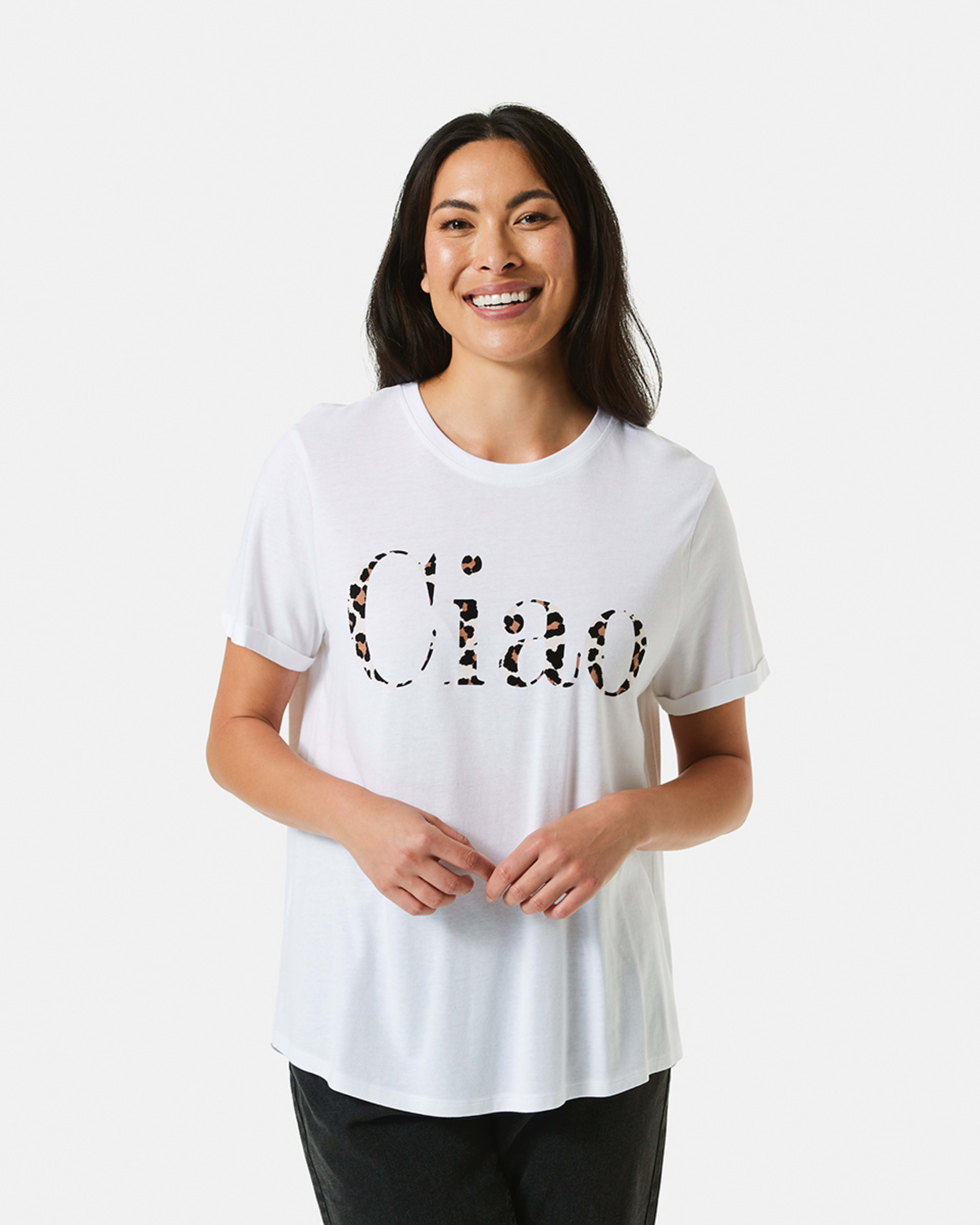 Short Sleeve Detailed Printed Tshirt Kmart