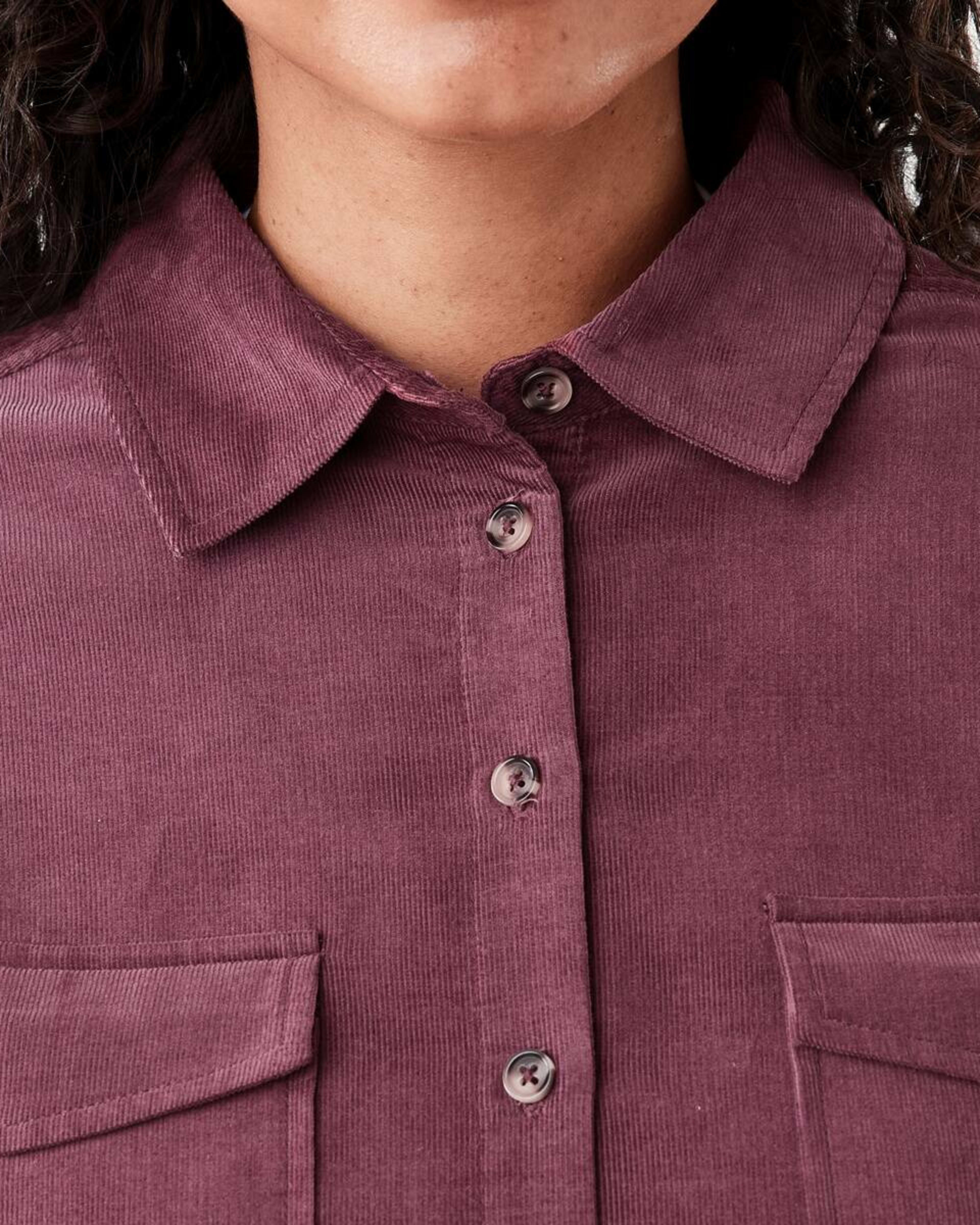 6 Long Sleeve Baby Corduroy Shirt Berry, 6 of 8