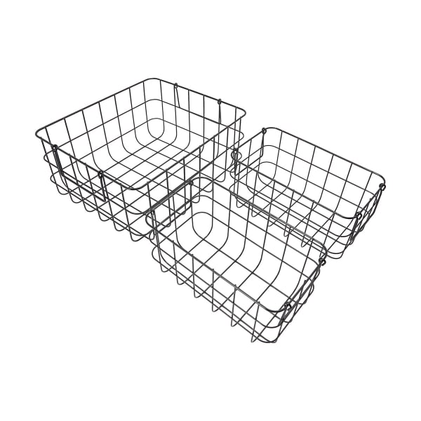 Set of 3 Wire Baskets - Black