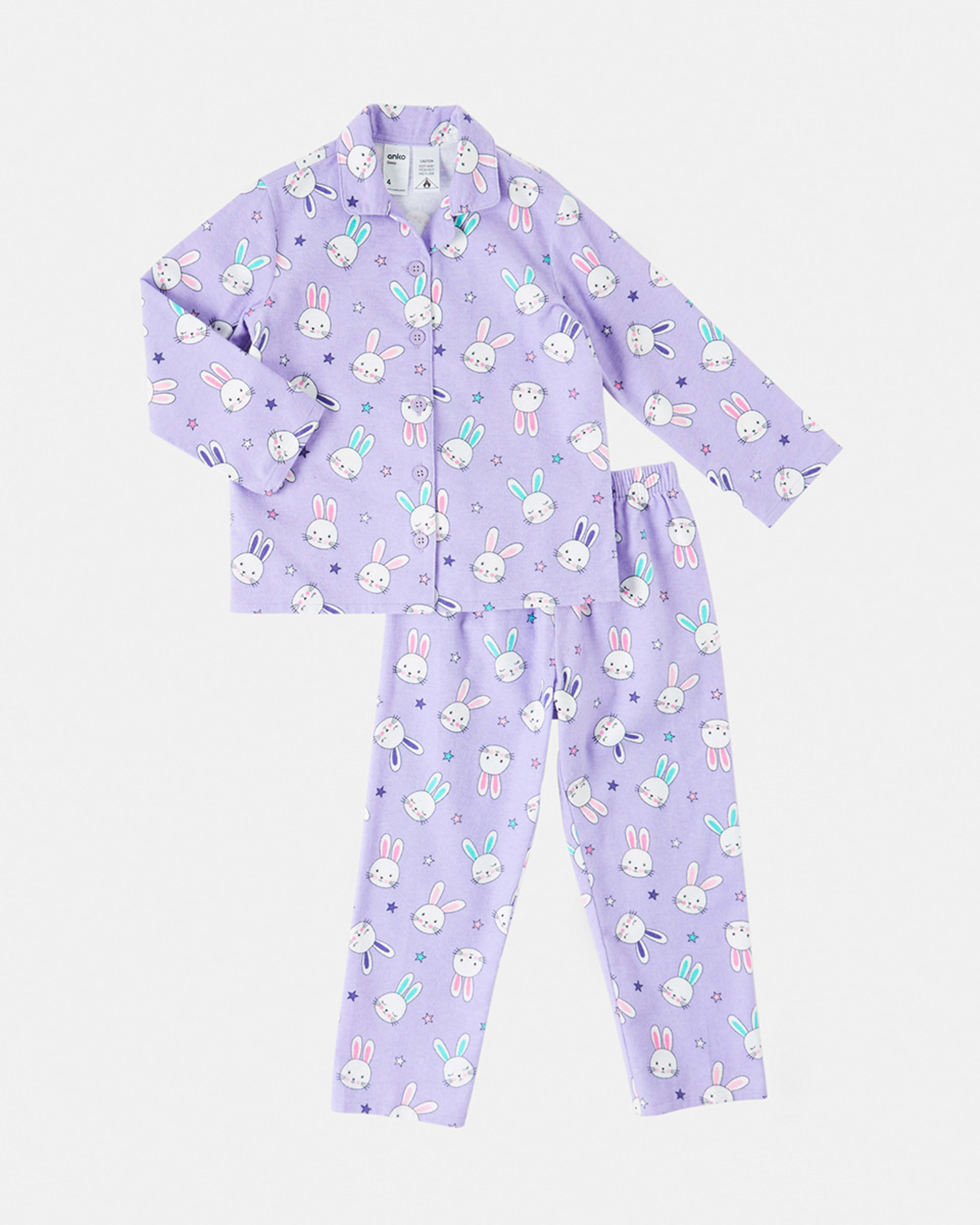 6 Flannelette Pyjama Set Bunny, 6 of 9