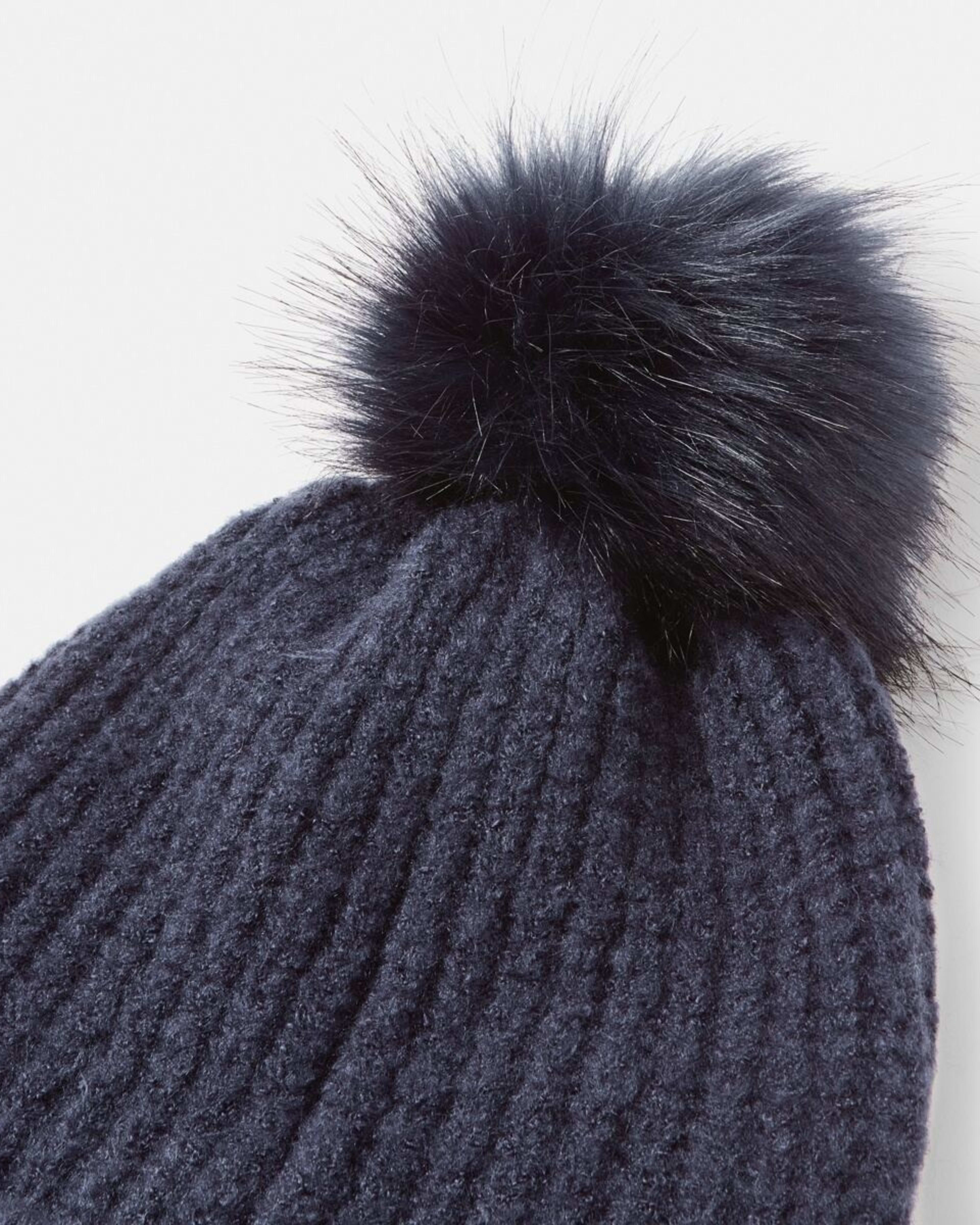 3 Rib Pom Pom Beanie Fluid Navy, 3 of 5