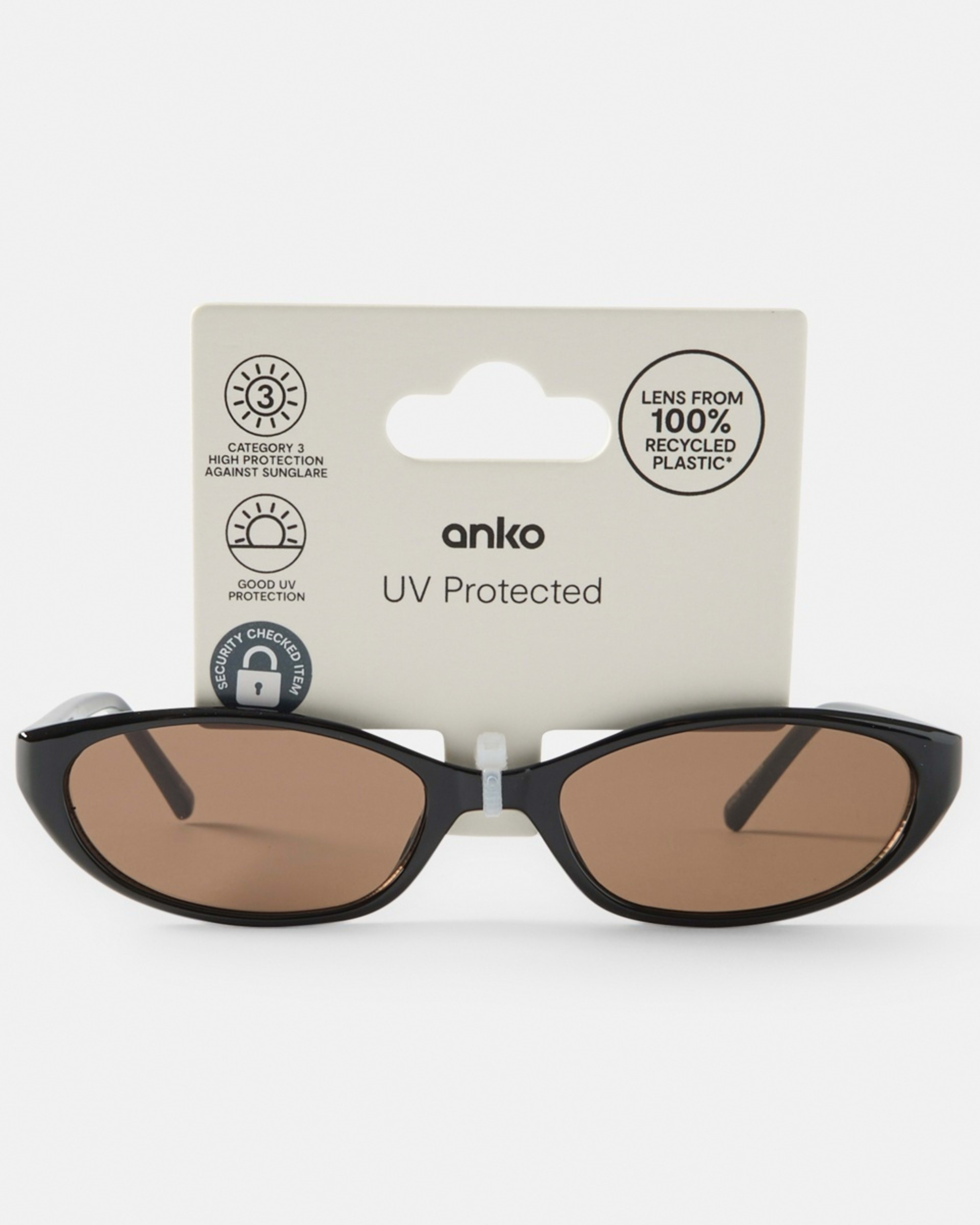 6 Thin Cat Eye Sunglasses Black, 6 of 6