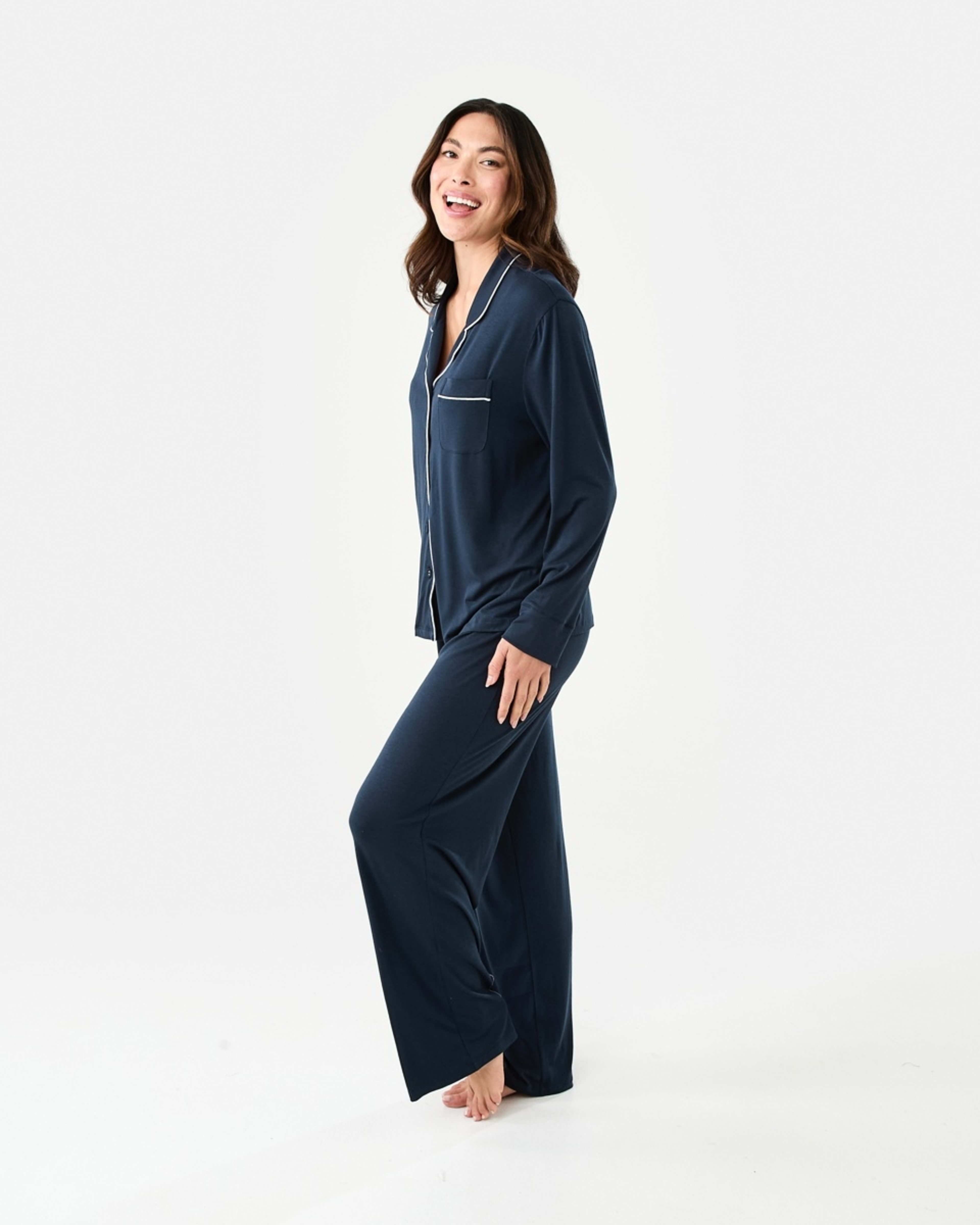 2 Long Sleeve Top and Pants Comfort Pyjama Set MIDNIGHT, 2 of 8