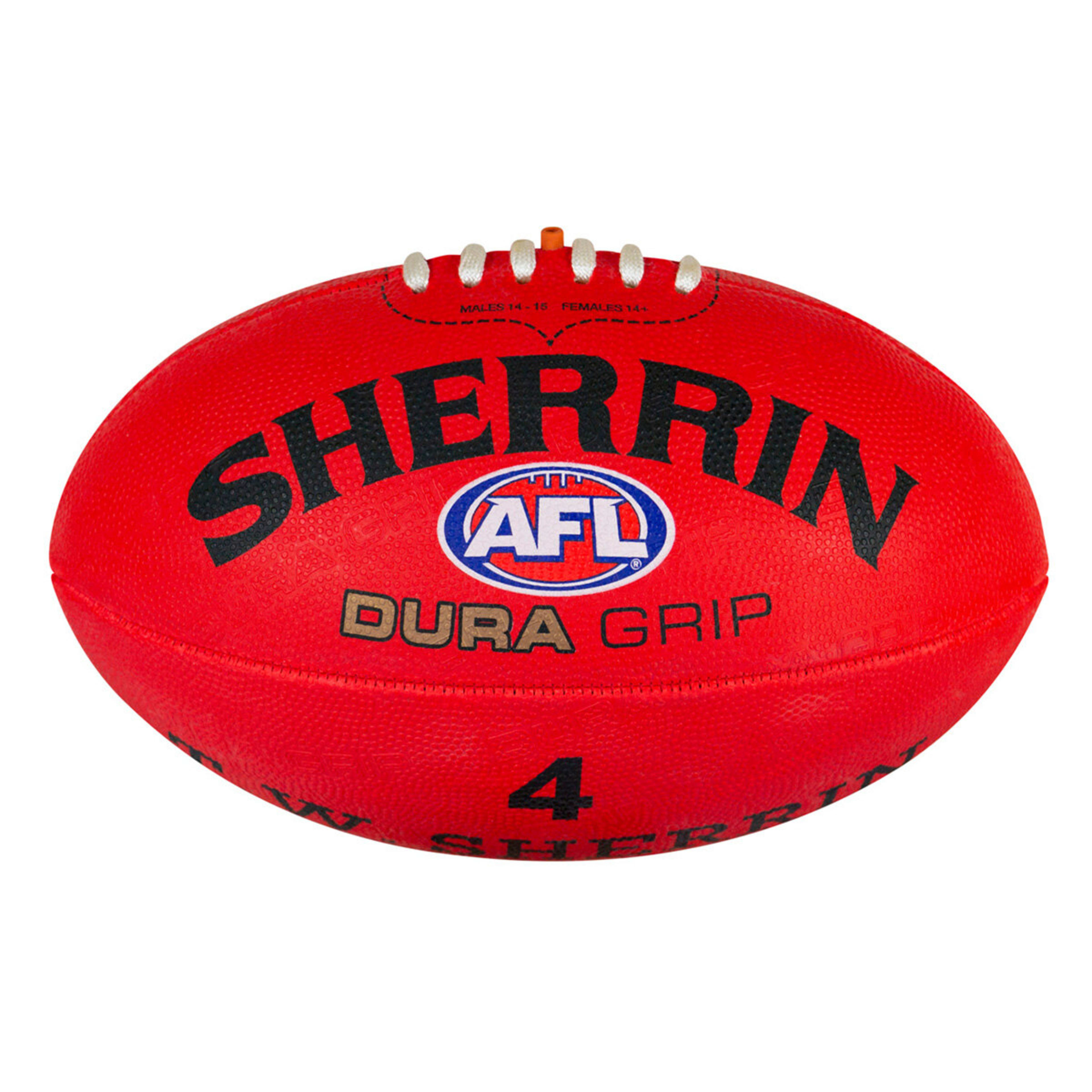 1 Sherrin AFL Dura Grip Football - Size 4, Red
