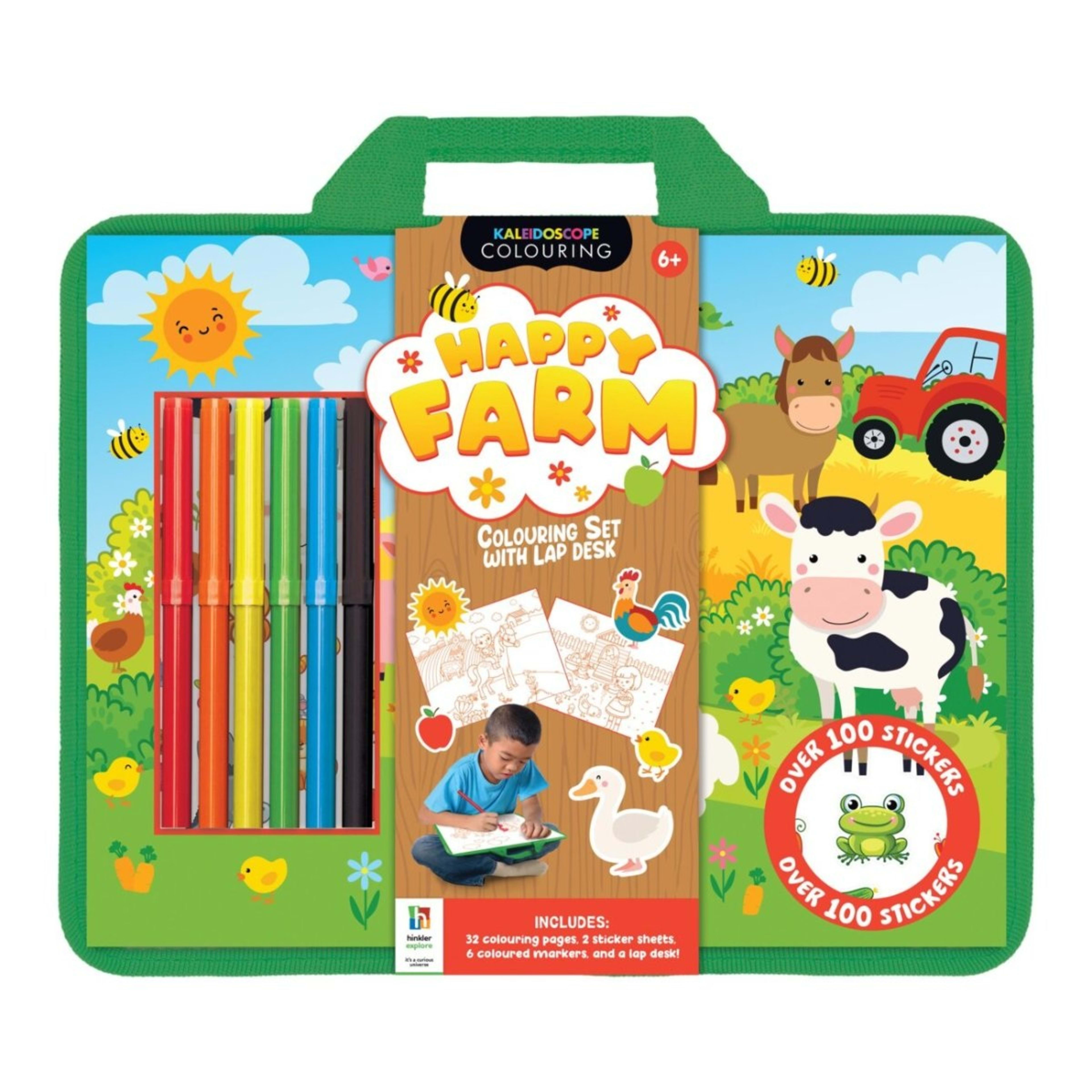1 Kaleidoscope Colouring: Happy Farm Colouring Set with Lap-Desk - Book