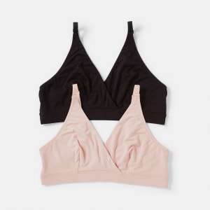 2 Pack Maternity Wirefree Crossover Crop Top - Kmart NZ