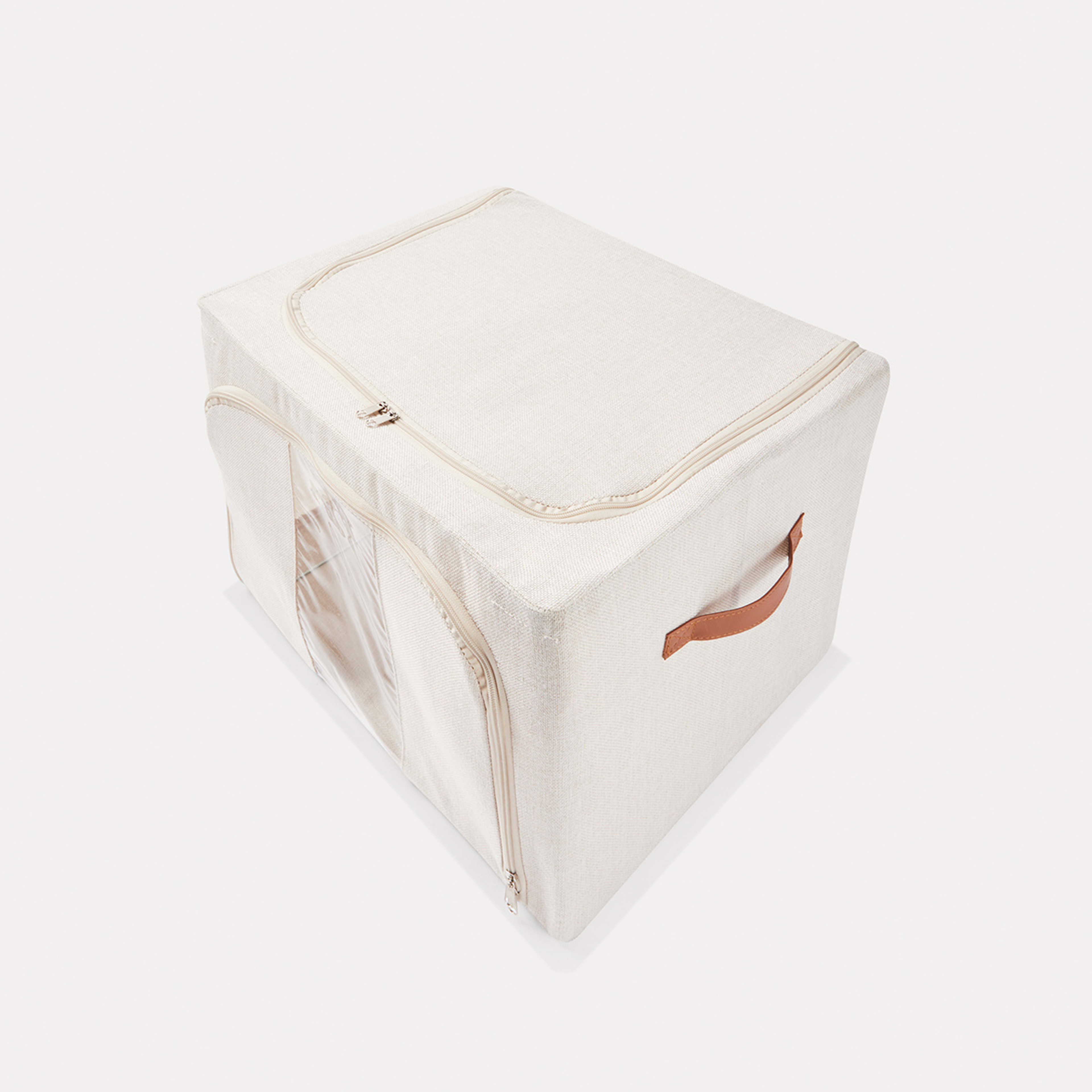 Linen Look Collapsible Box with Window Large Kmart