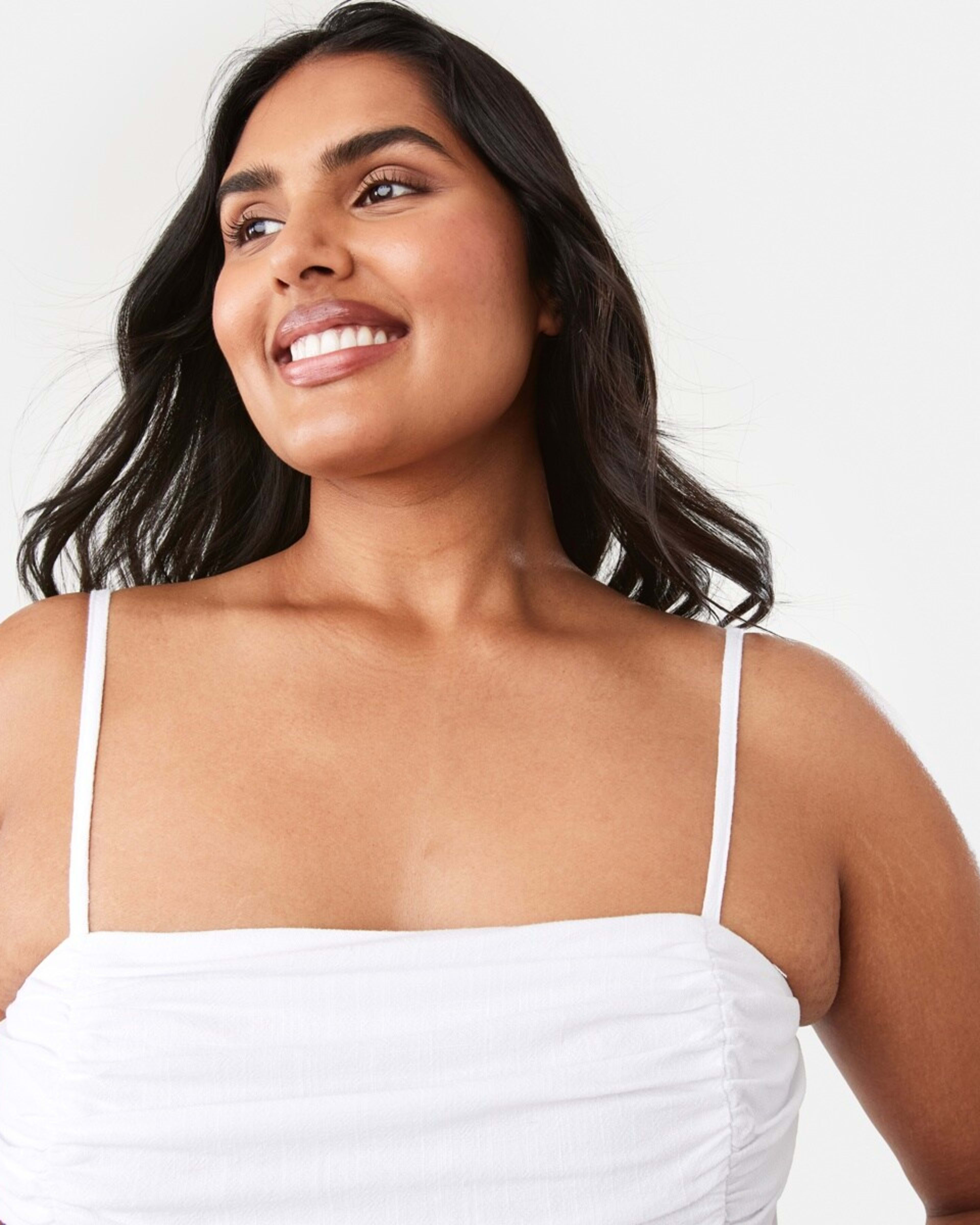 5 Sleeveless Ruched Crop Top White, 5 of 6