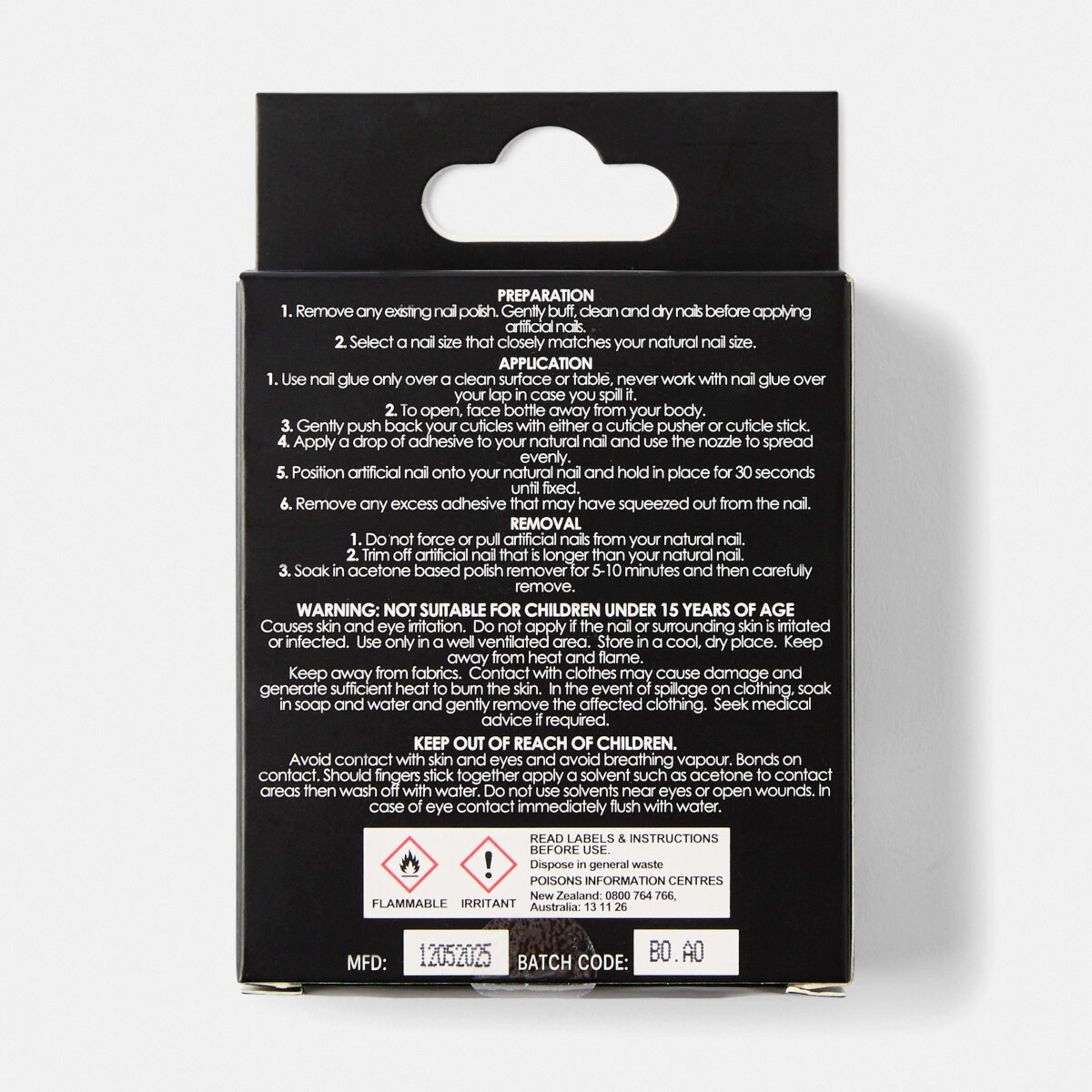 2 OXX Cosmetics 24 Pack Artificial Nails with Adhesive - Squareletto Shape, Butterfly, 2 of 5