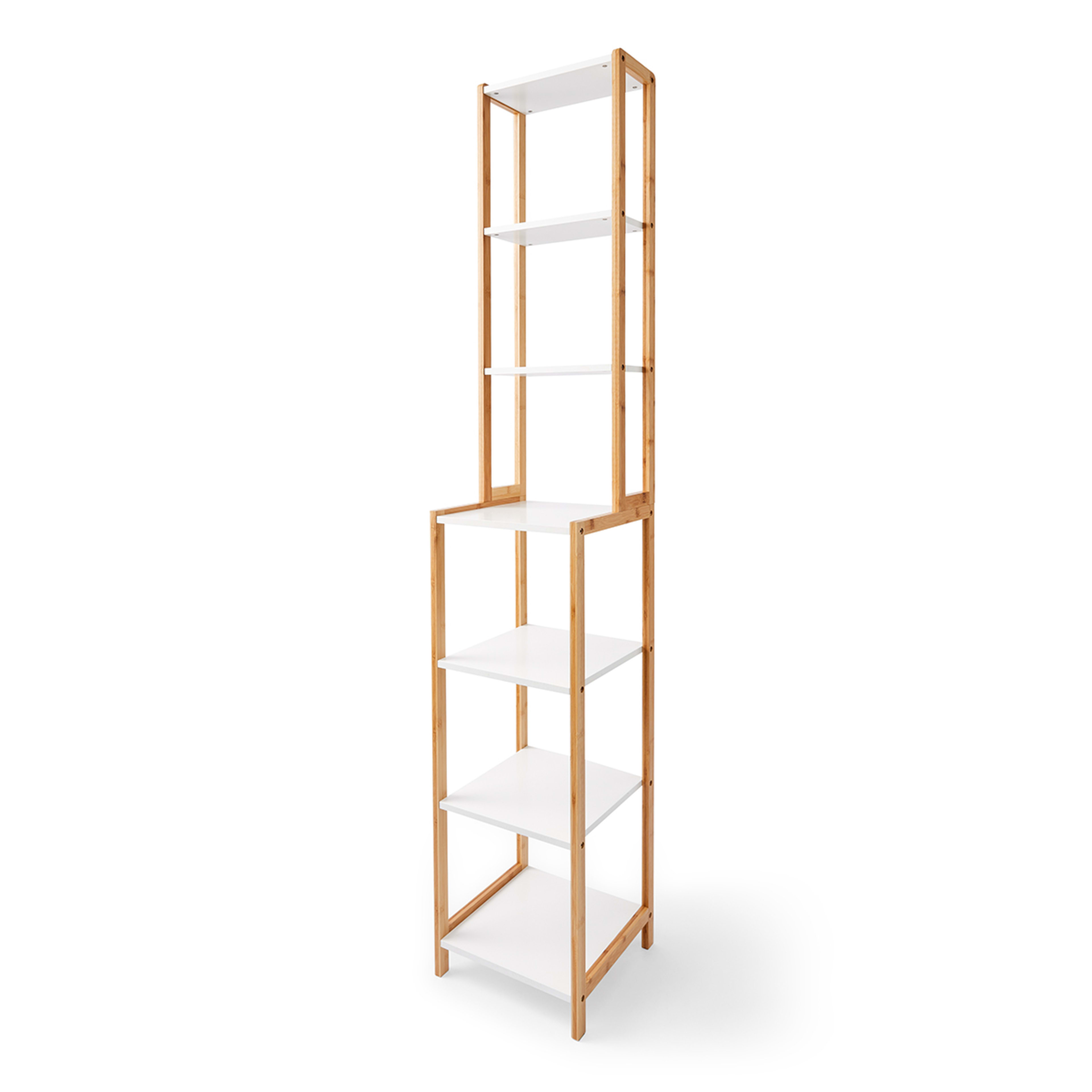 4 Bamboo and White 7 Tier Shelf, 4 of 10