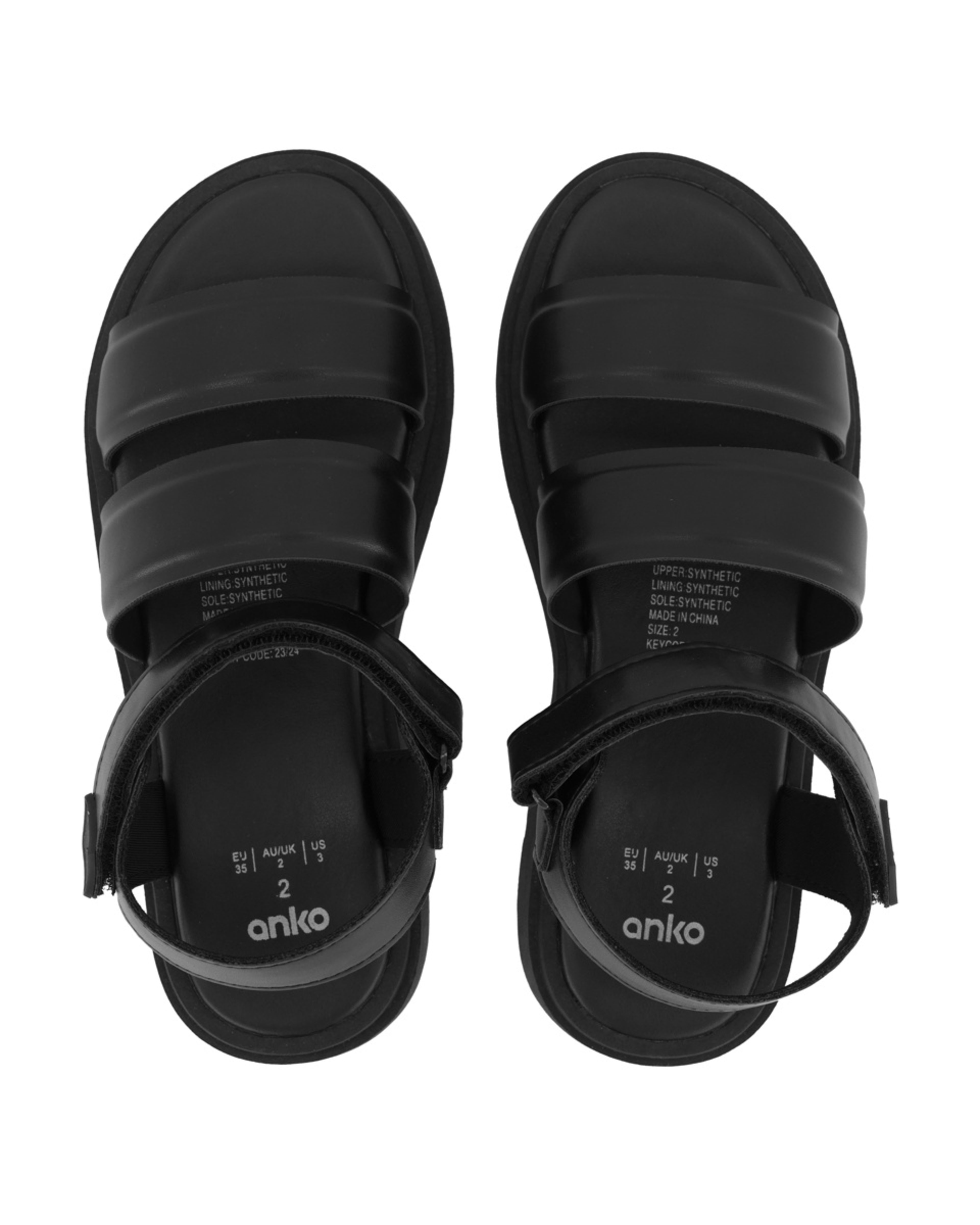3 Senior Chunky Sandals Black, 3 of 4
