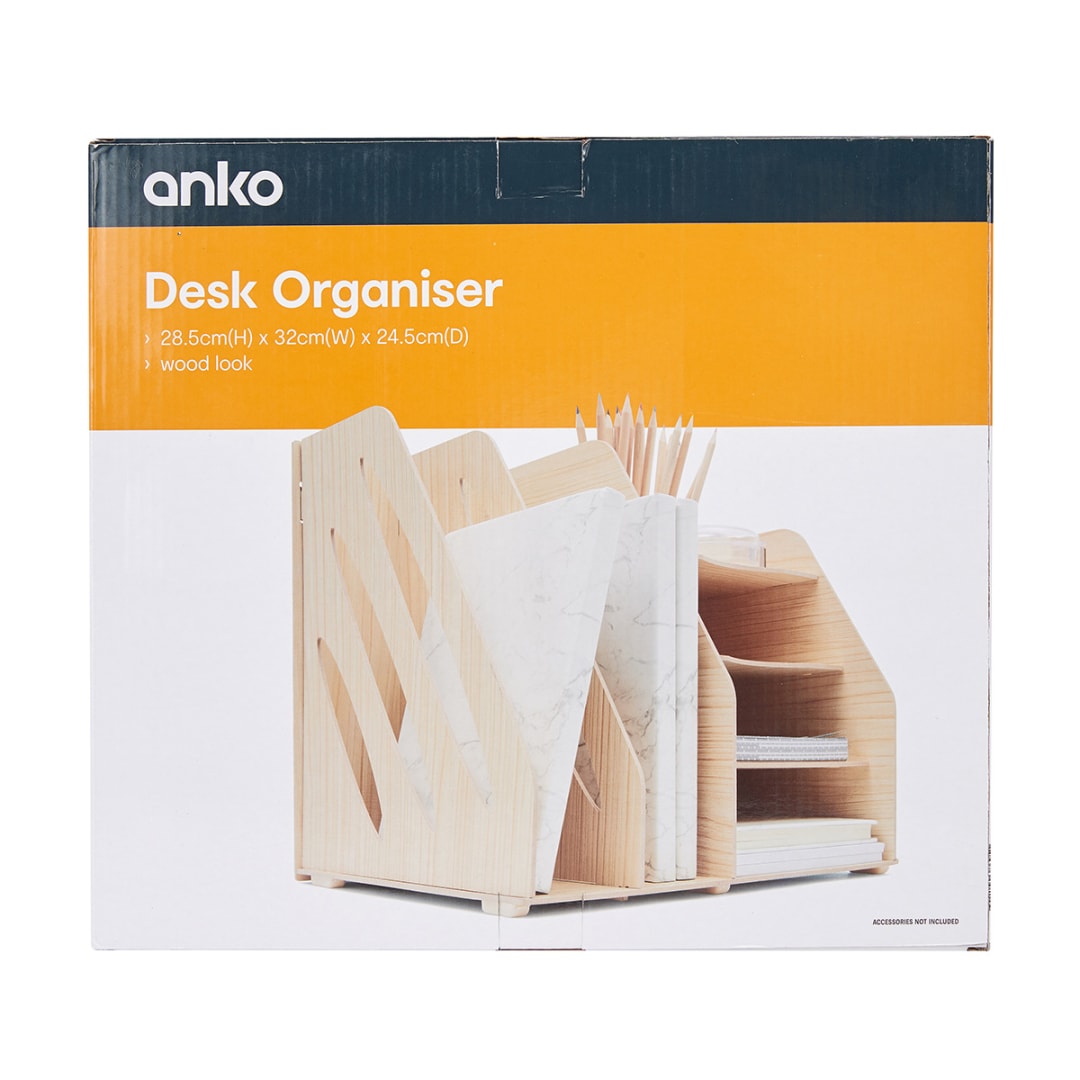 Desk Organiser Wood Look Kmart