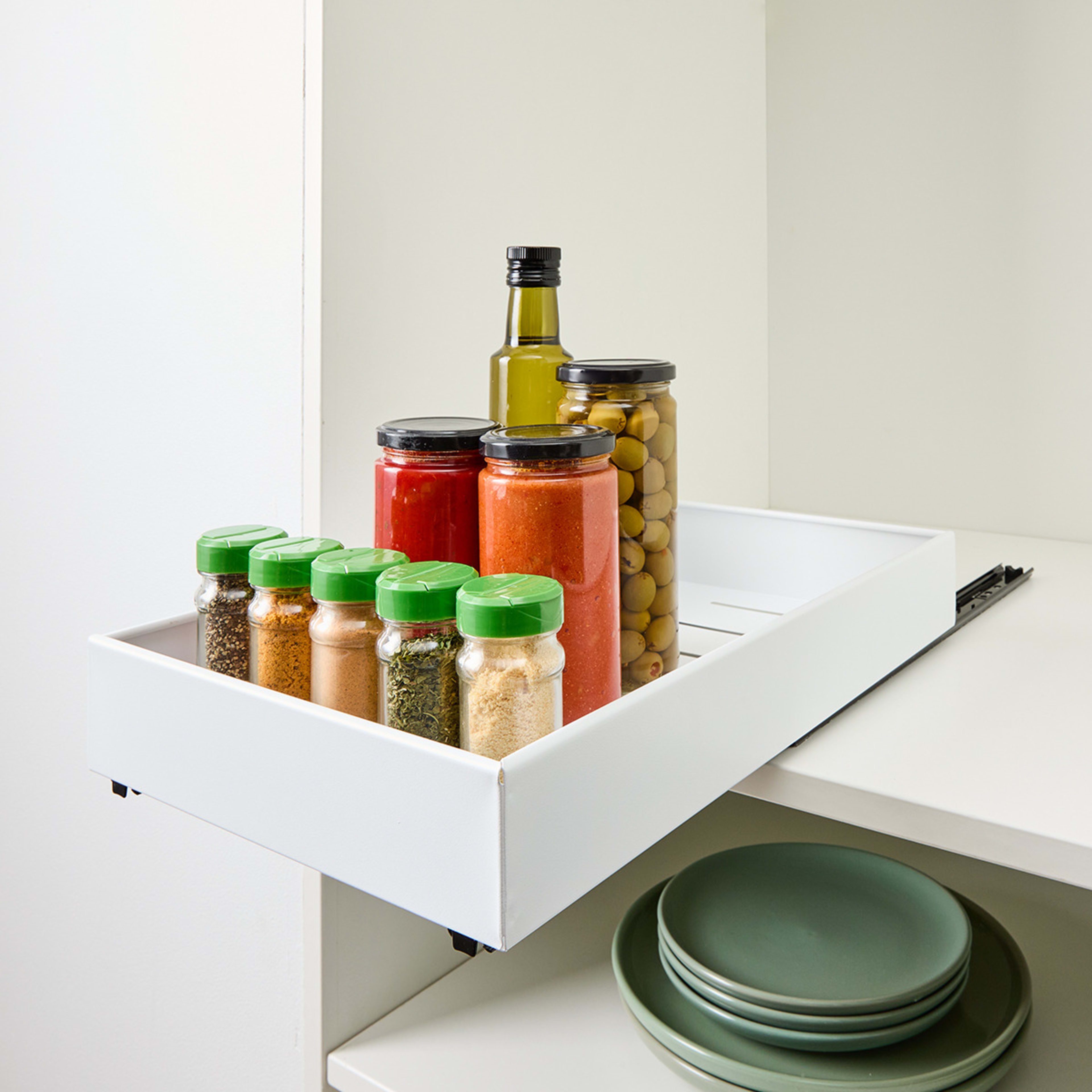 1 White Pull-Out Cabinet Drawer