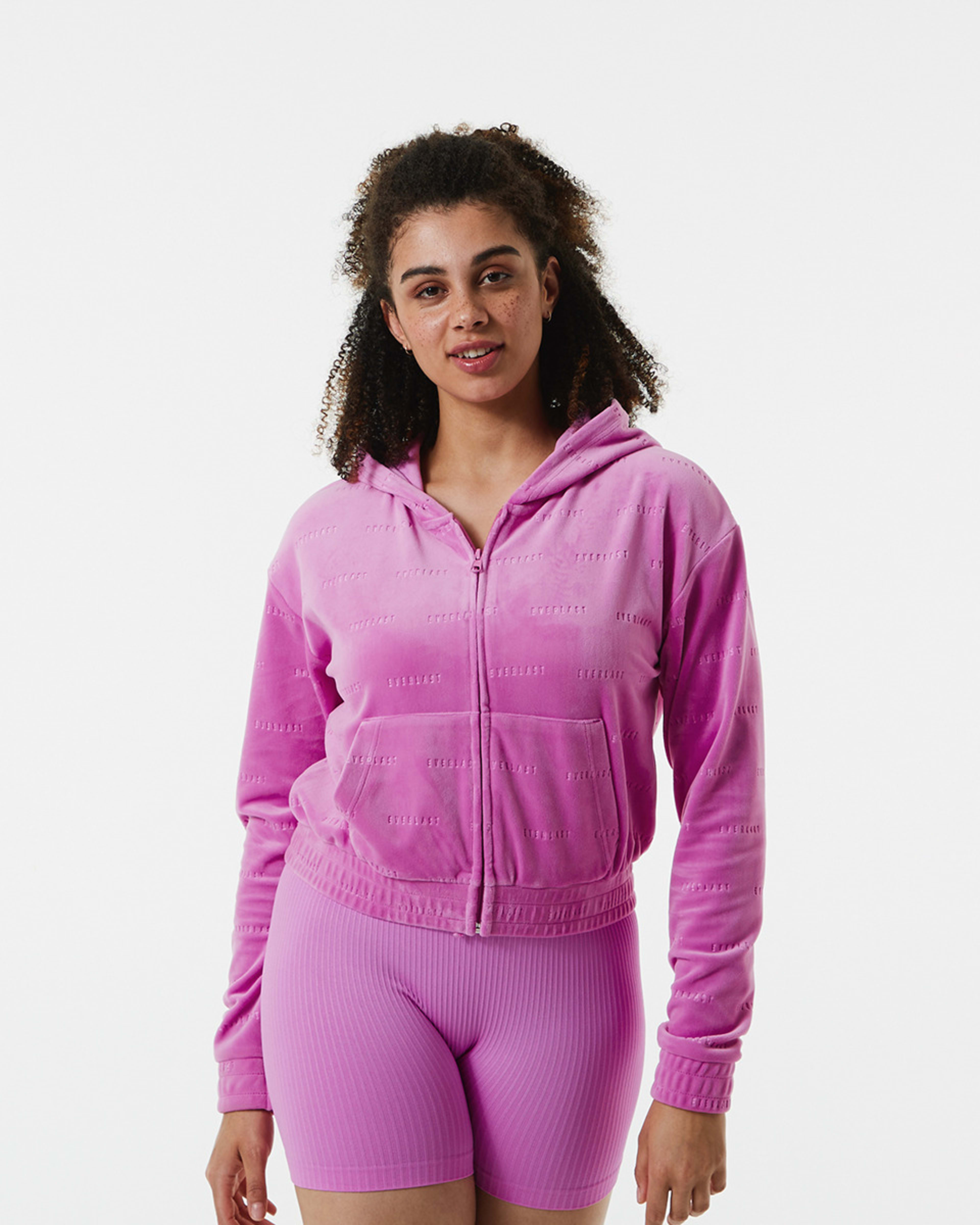 Active Everlast Womens Luxe Logo Velour Zip Through Jacket Kmart