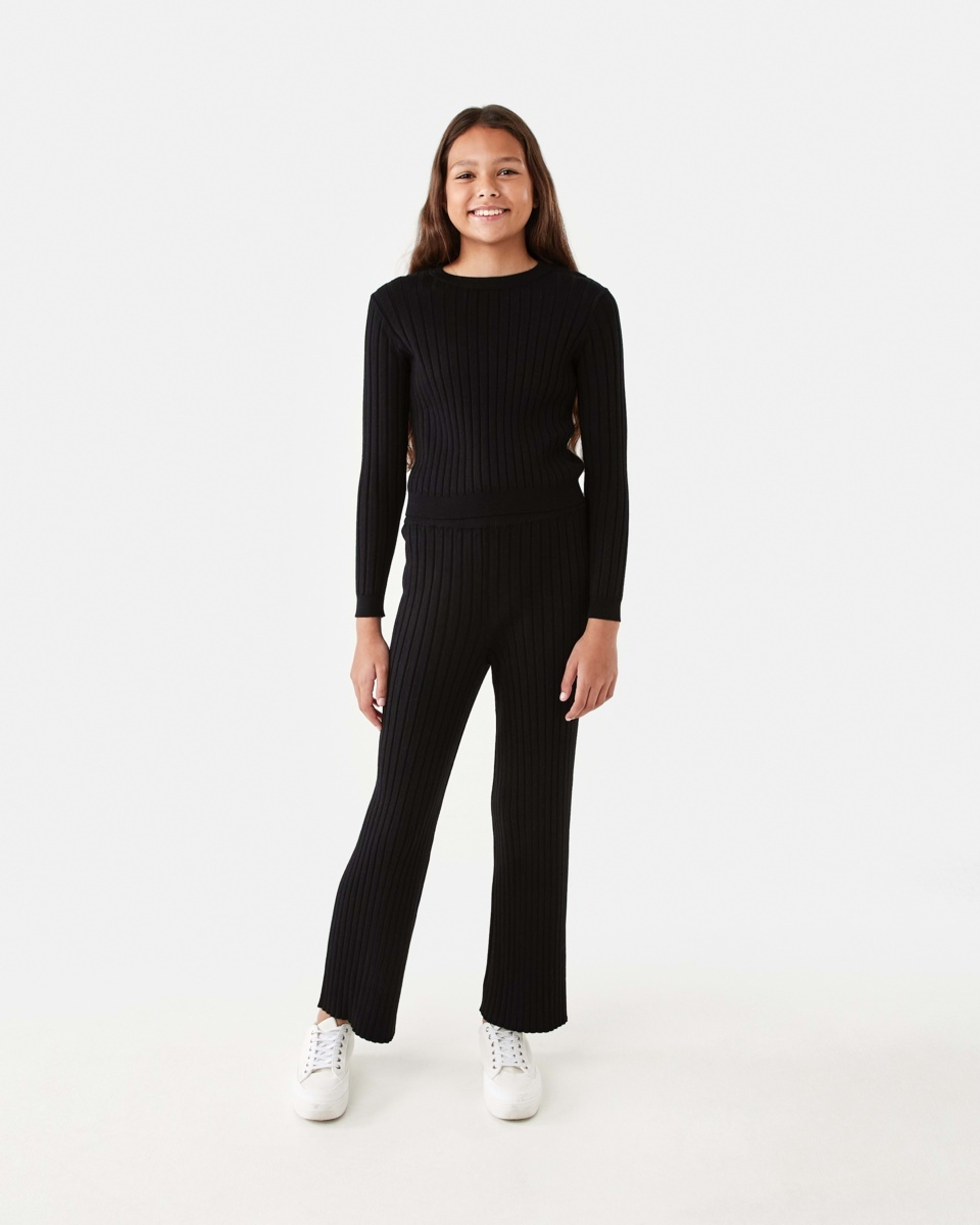 5 Long Sleeve Rib Knit Top Black, 5 of 8