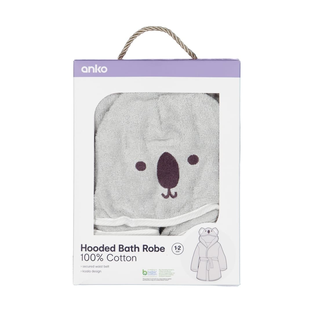 Cotton Hooded Bath Robe - Koala - Kmart