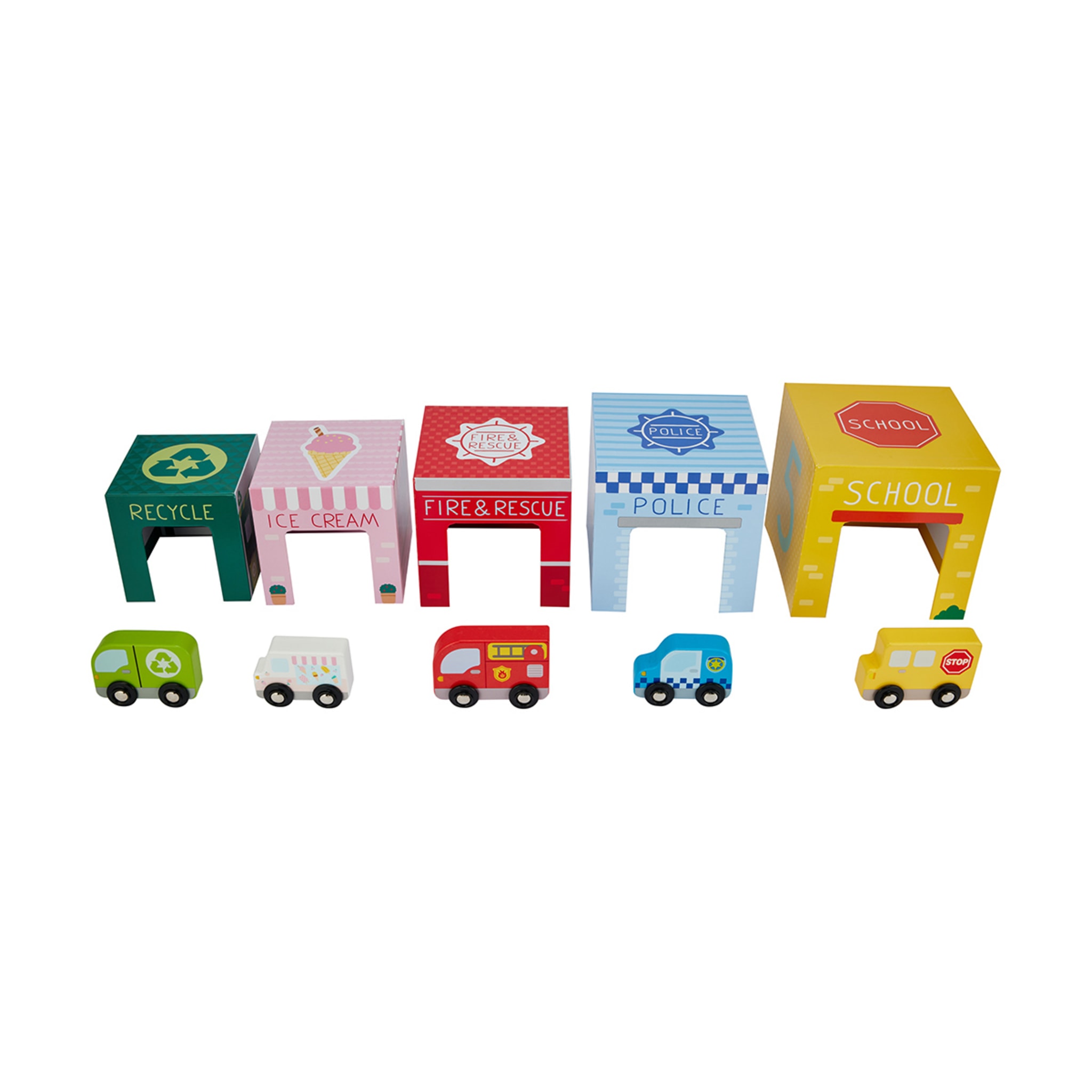 Wooden Stacking Vehicle Tower Kmart