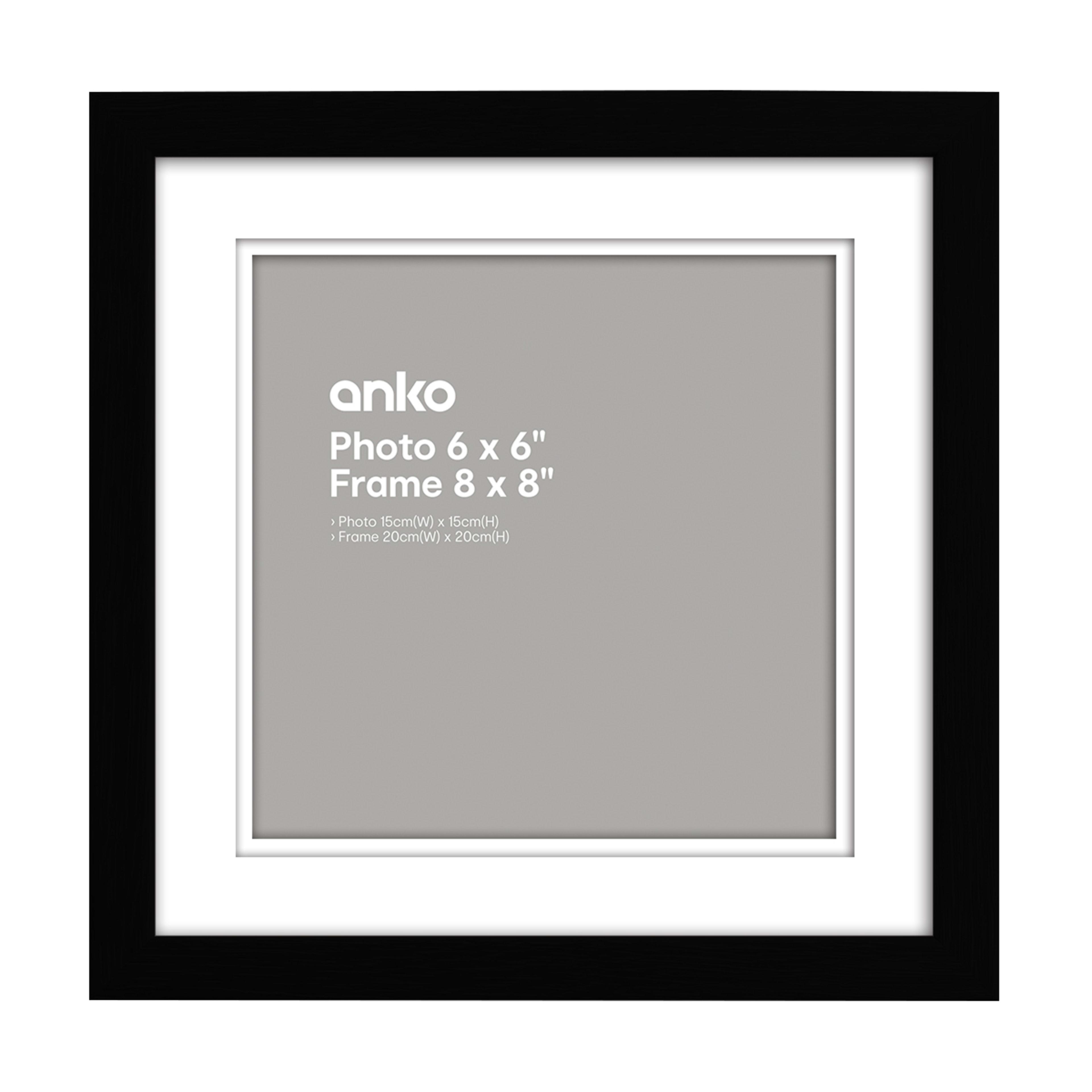 1 Nice Photo Frame - 6in. x 6in. (15cm x 15cm), Black, 1 of 2