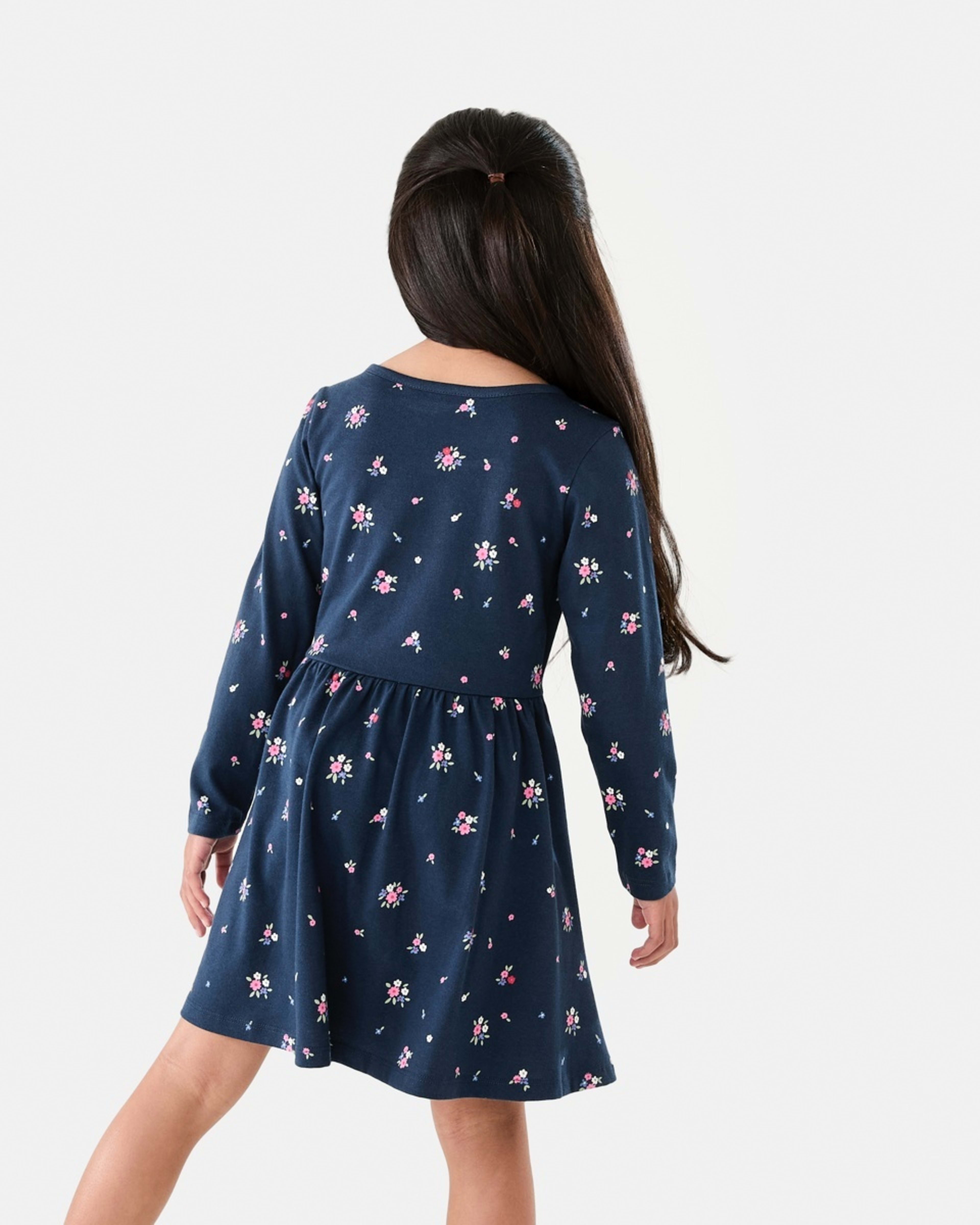 2 Long Sleeve Jersey Dress Ditsy, 2 of 8