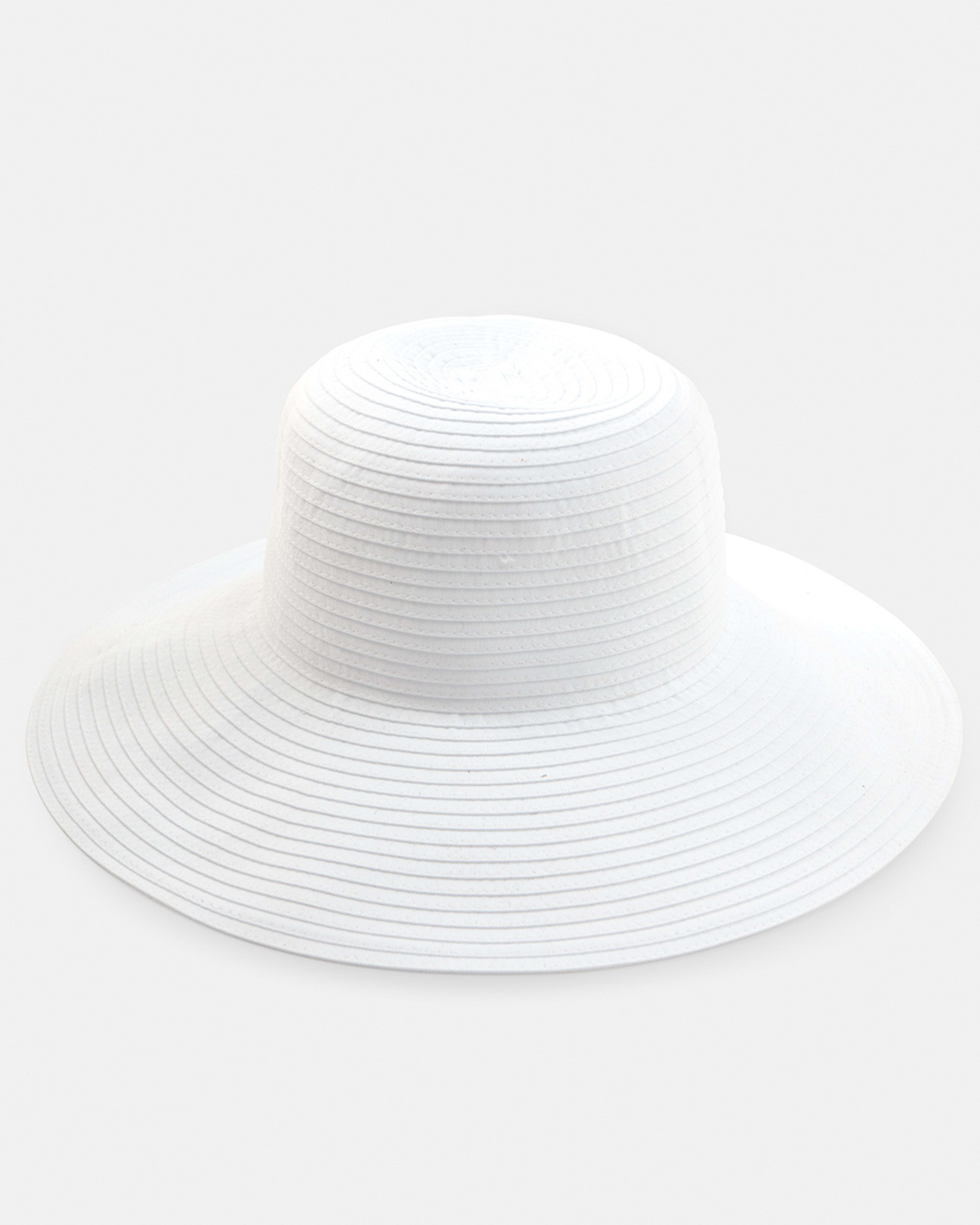 1 Braid Wide Brim Hat White