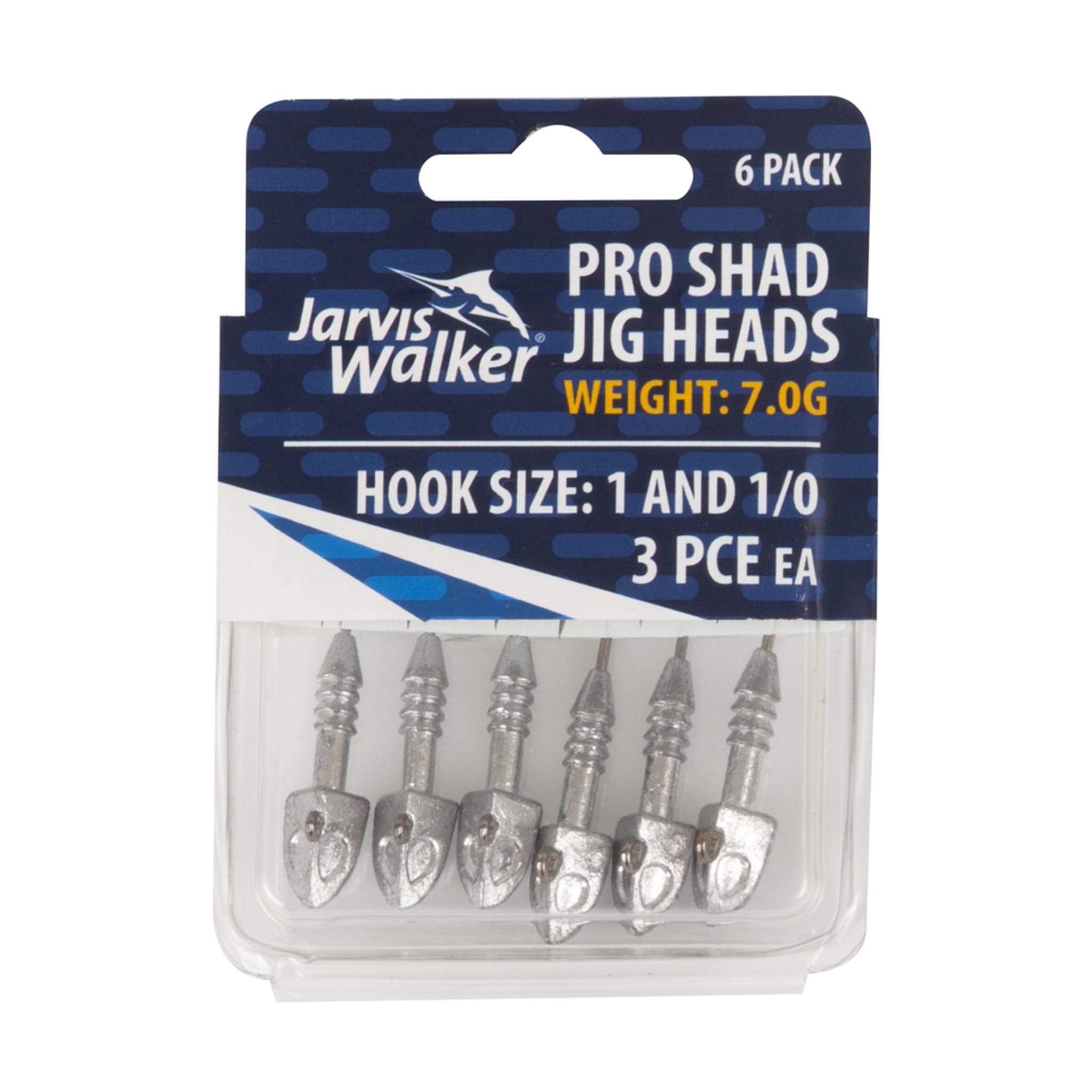 Jarvis Walker 6 Pack Pro Shad Jig Heads 1/4oz Size 1 and 1/0 Kmart