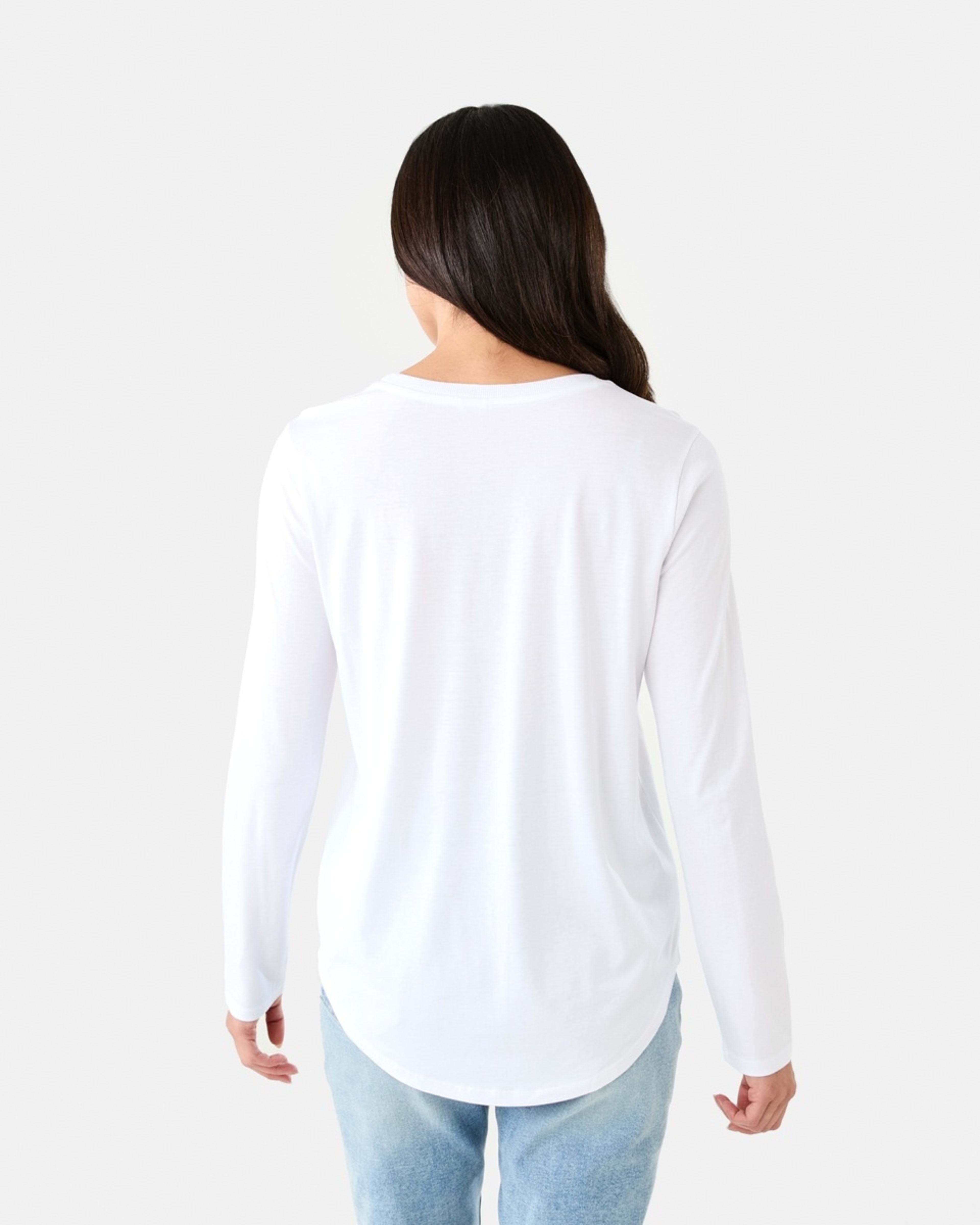3 Long Sleeve Cotton Modal T-shirt WHITE, 3 of 6