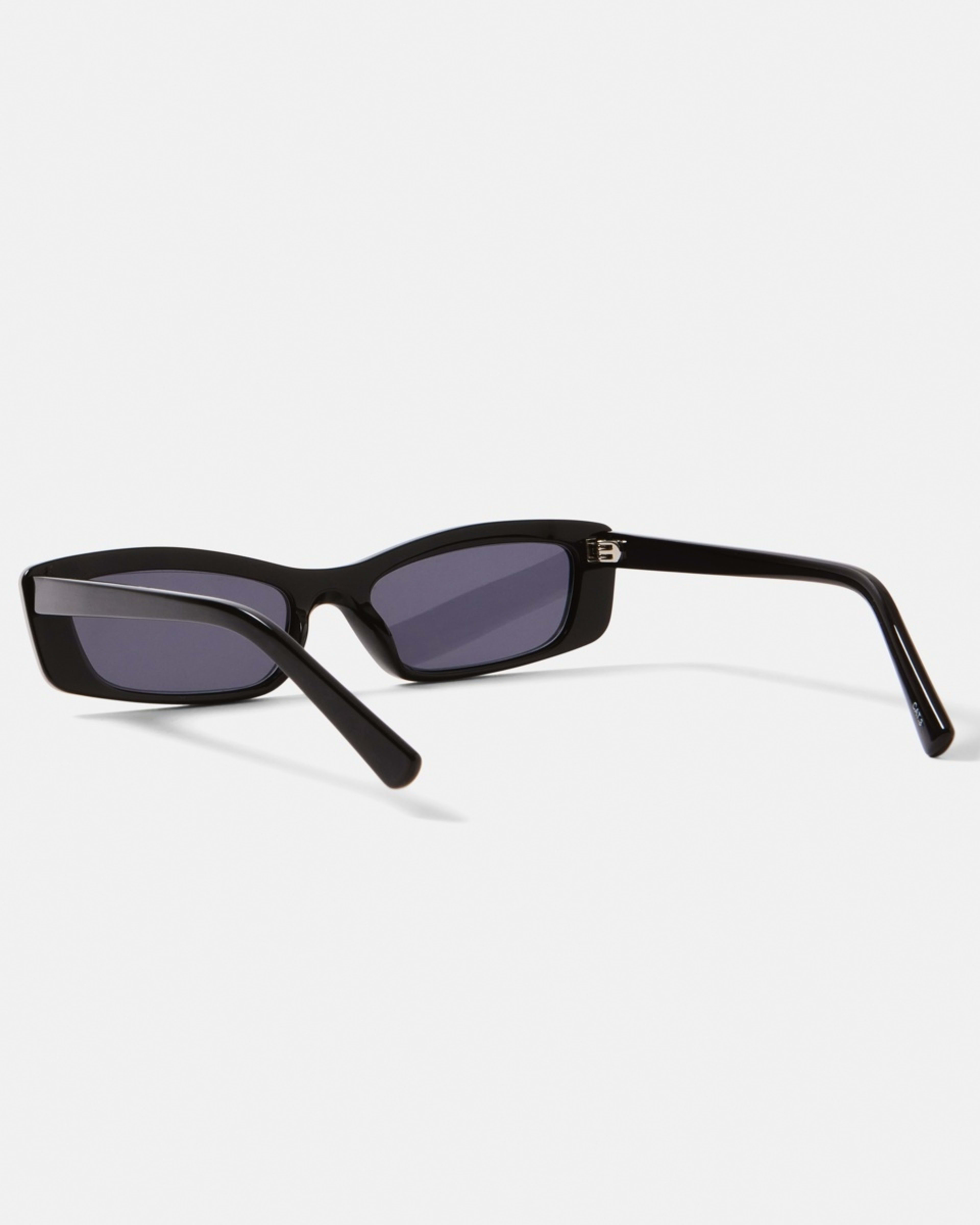 2 Womens Slim Rectangle Sunglasses ACCESSORIES BLACK, 2 of 6