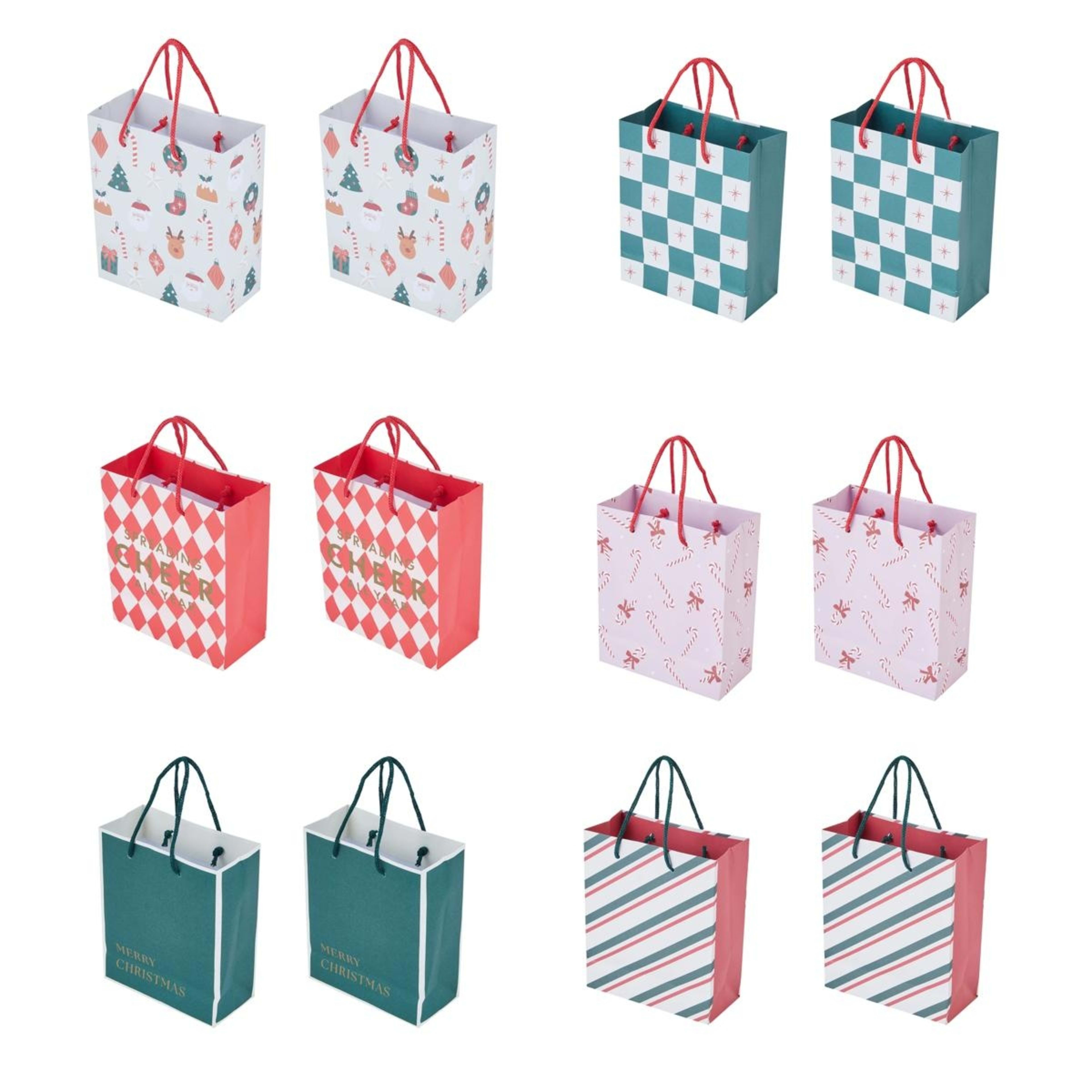 1 4 Pack Christmas Gift Bags - Small, Assorted, 1 of 10