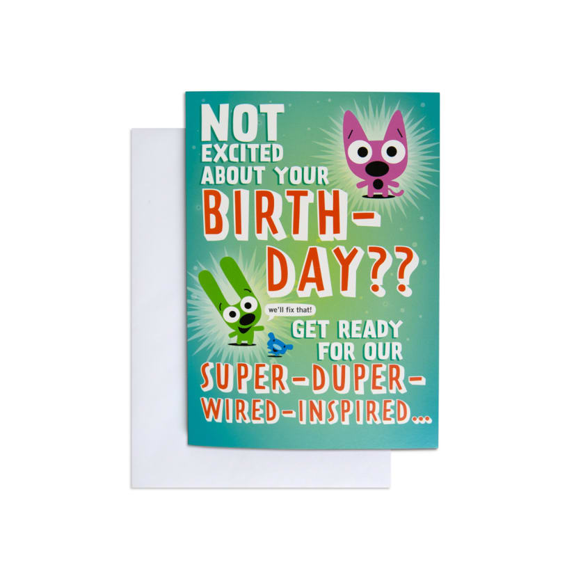 Hallmark Hoops & Yoyo Interactive Birthday Card Super Duper Excited