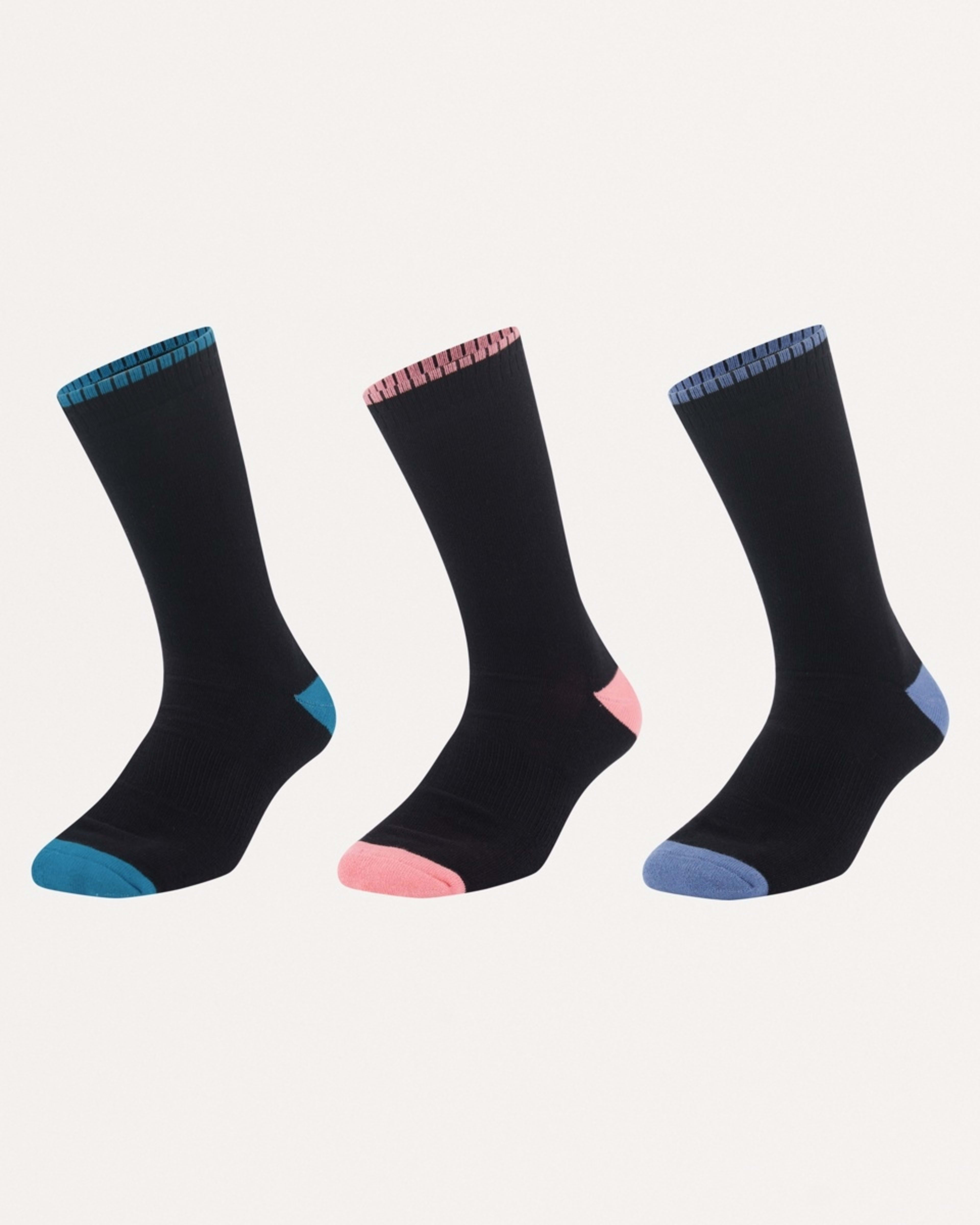 1 3 Pack Comfort Cotton Crew Socks BLACK COLOUR POP, 1 of 3