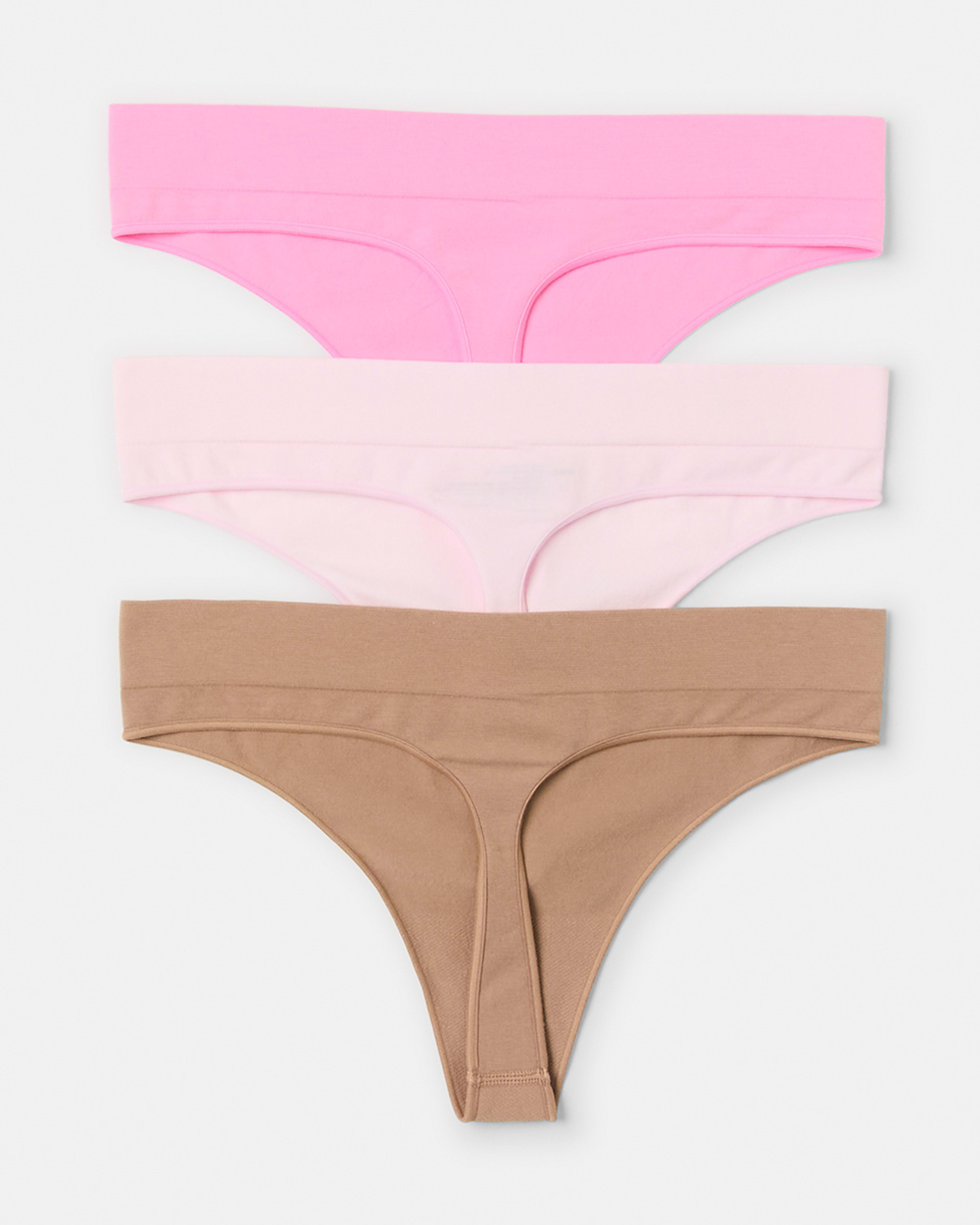2 3 Pack Seamfree Cotton G-String Briefs BALLERINA, SACHET PINK, SOFT CLAY, 2 of 8