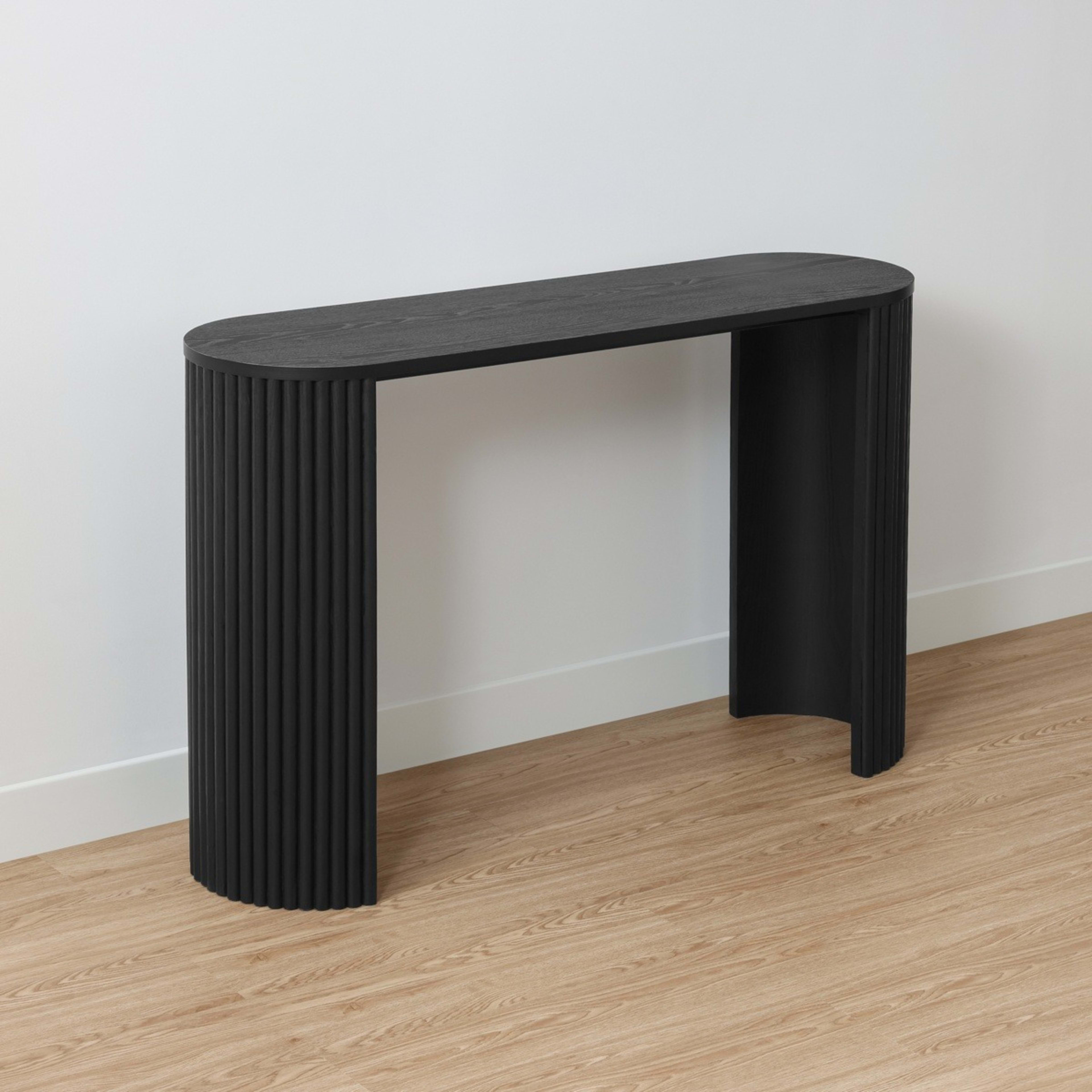 6 Ribbed Console Table - Black, 6 of 10