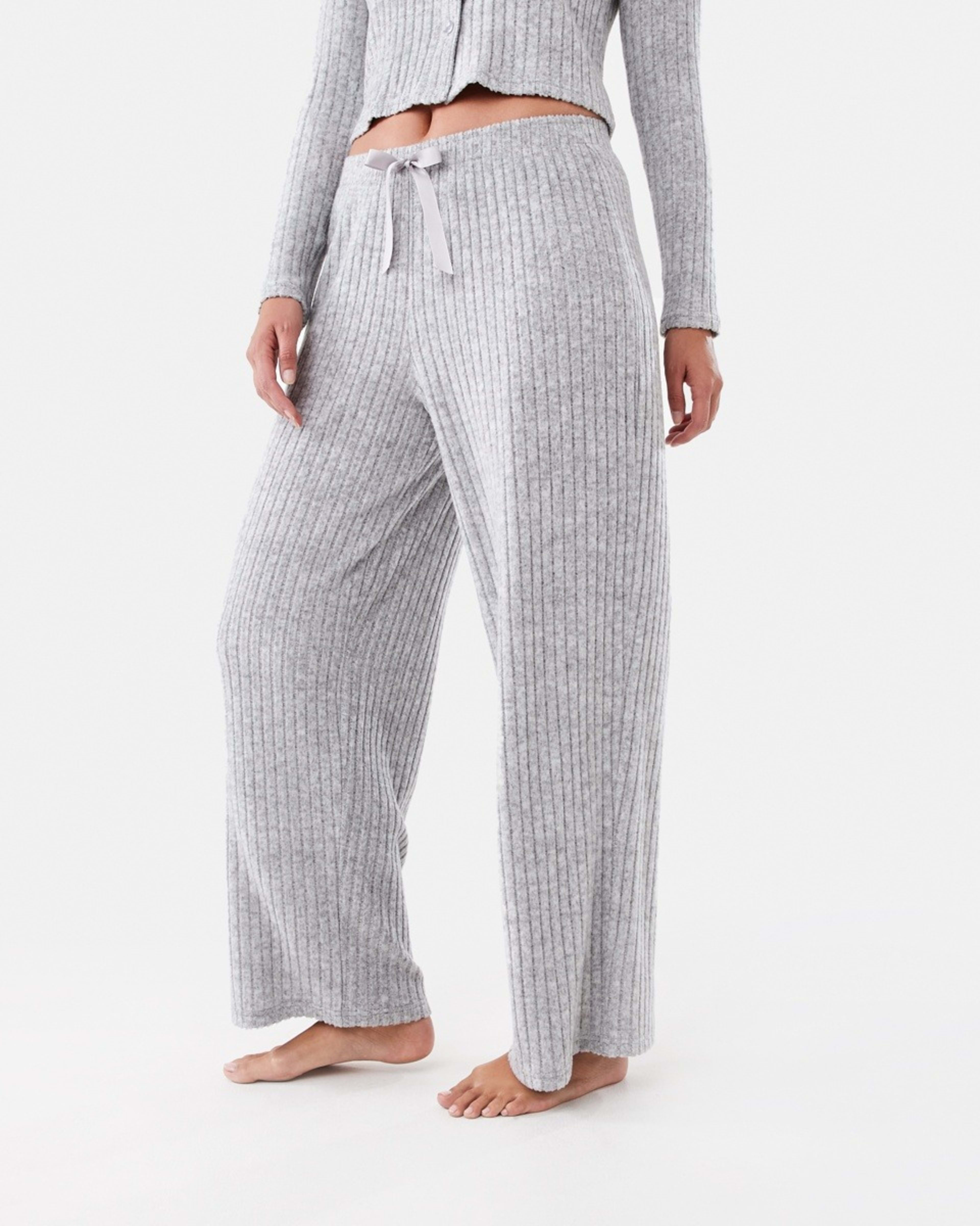 2 Brushed Rib Lounge Pants Slvr Marle, 2 of 5