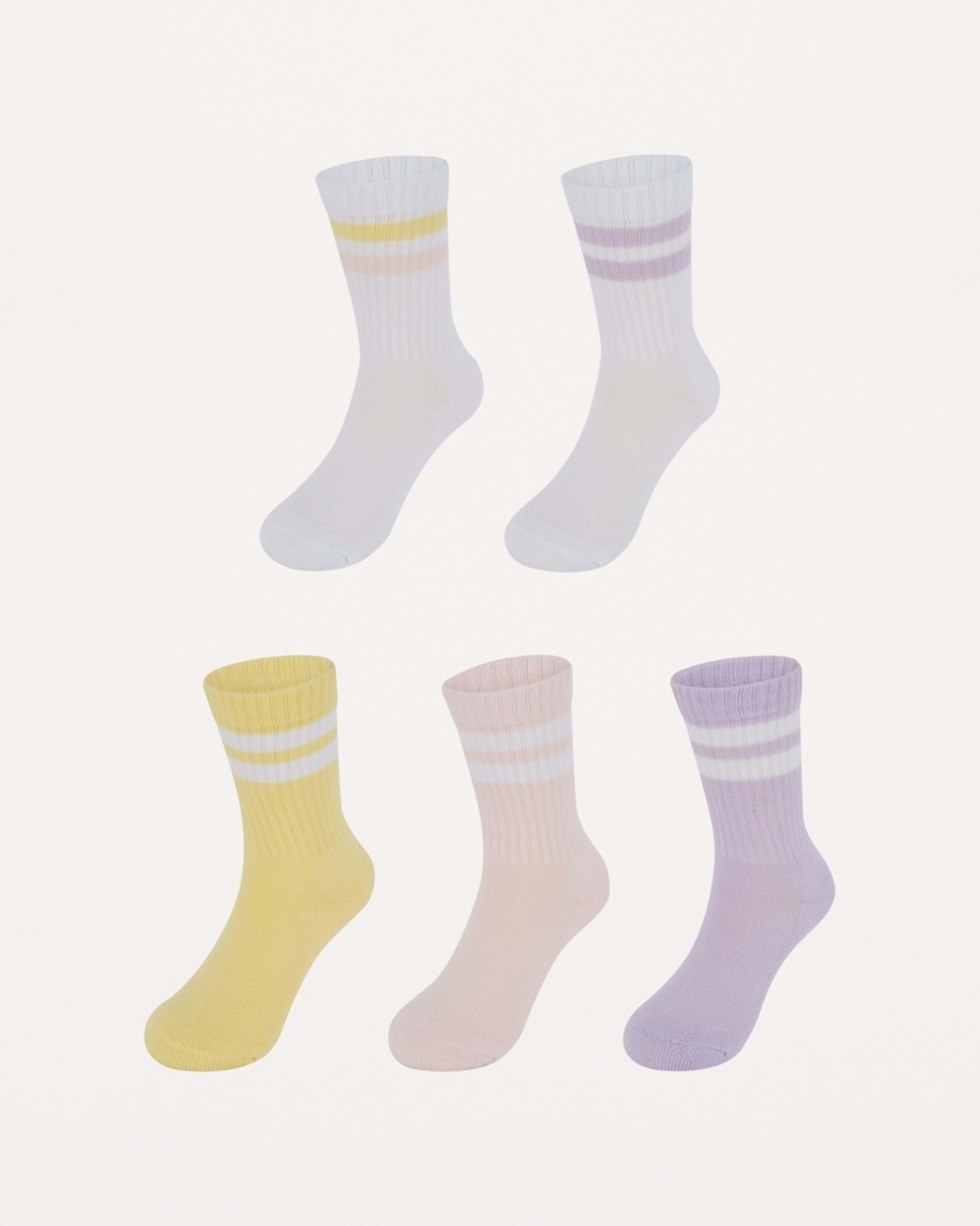 1 5 Pack Crew Sock Blu Strp, 1 of 3
