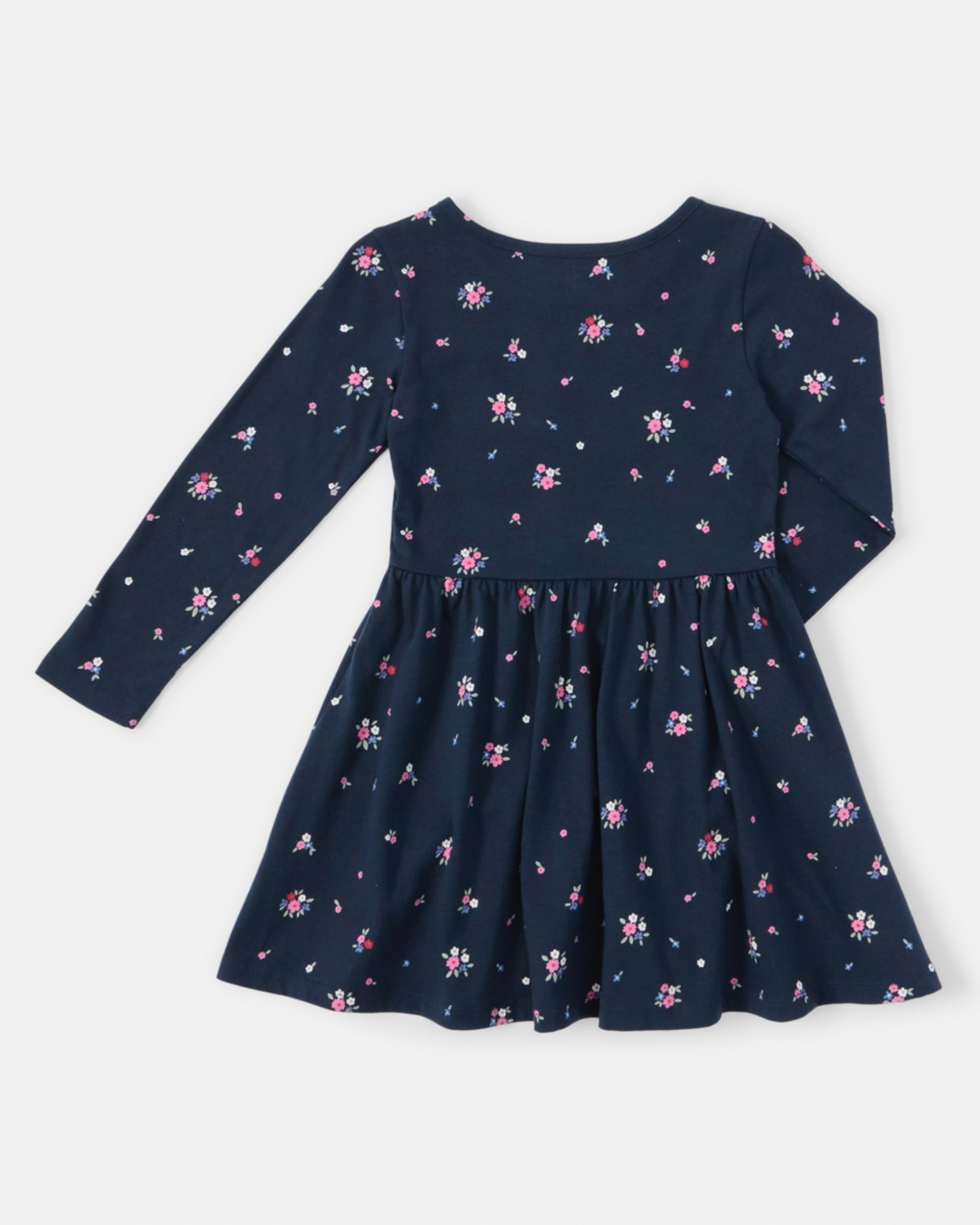 8 Long Sleeve Jersey Dress Ditsy, 8 of 8