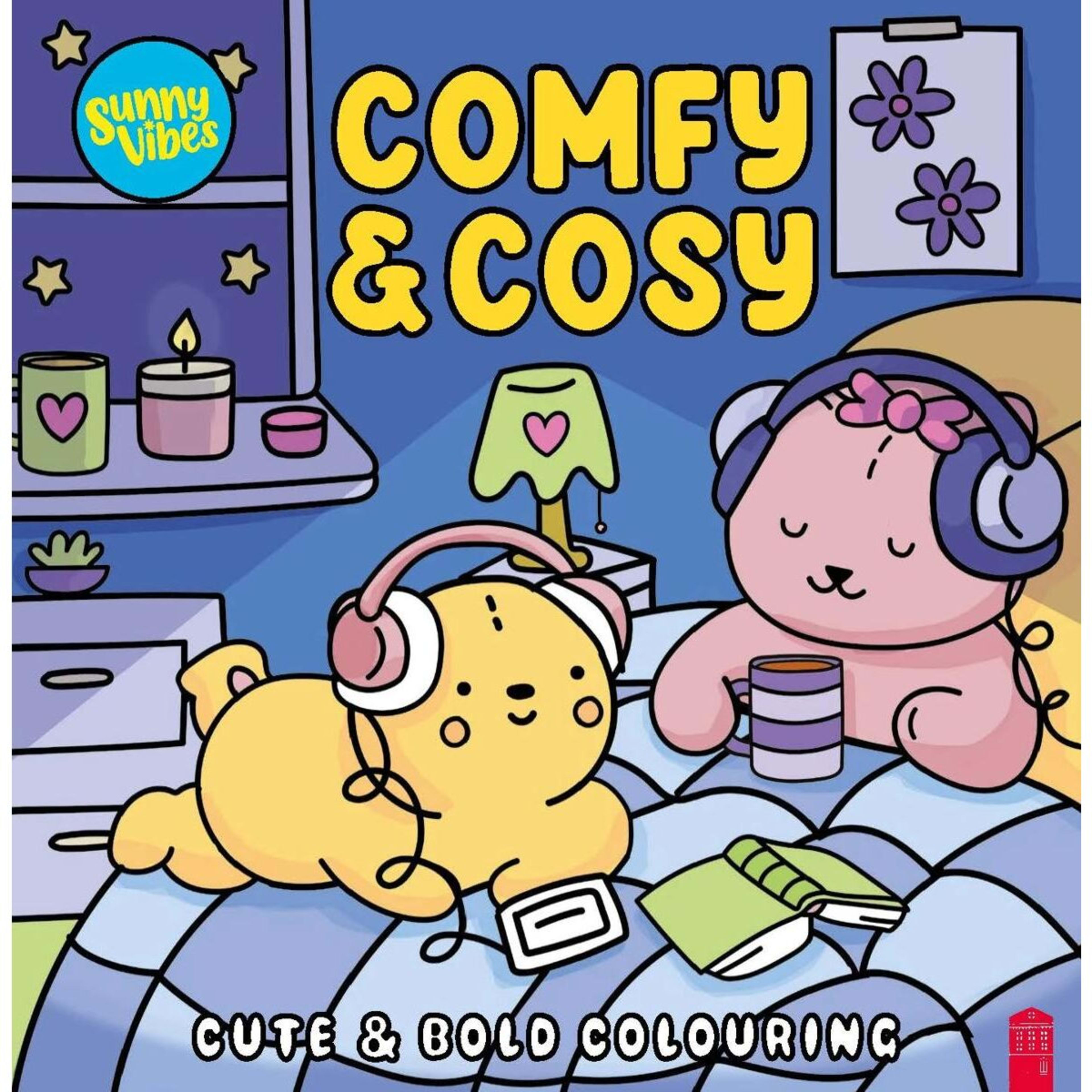 1 Sunny Vibes Comfy & Cosy Cute & Bold Colouring Book