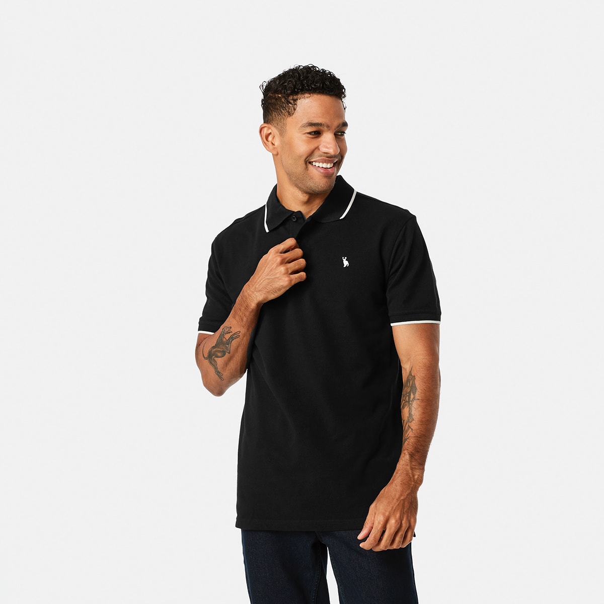 women's black polo shirt kmart