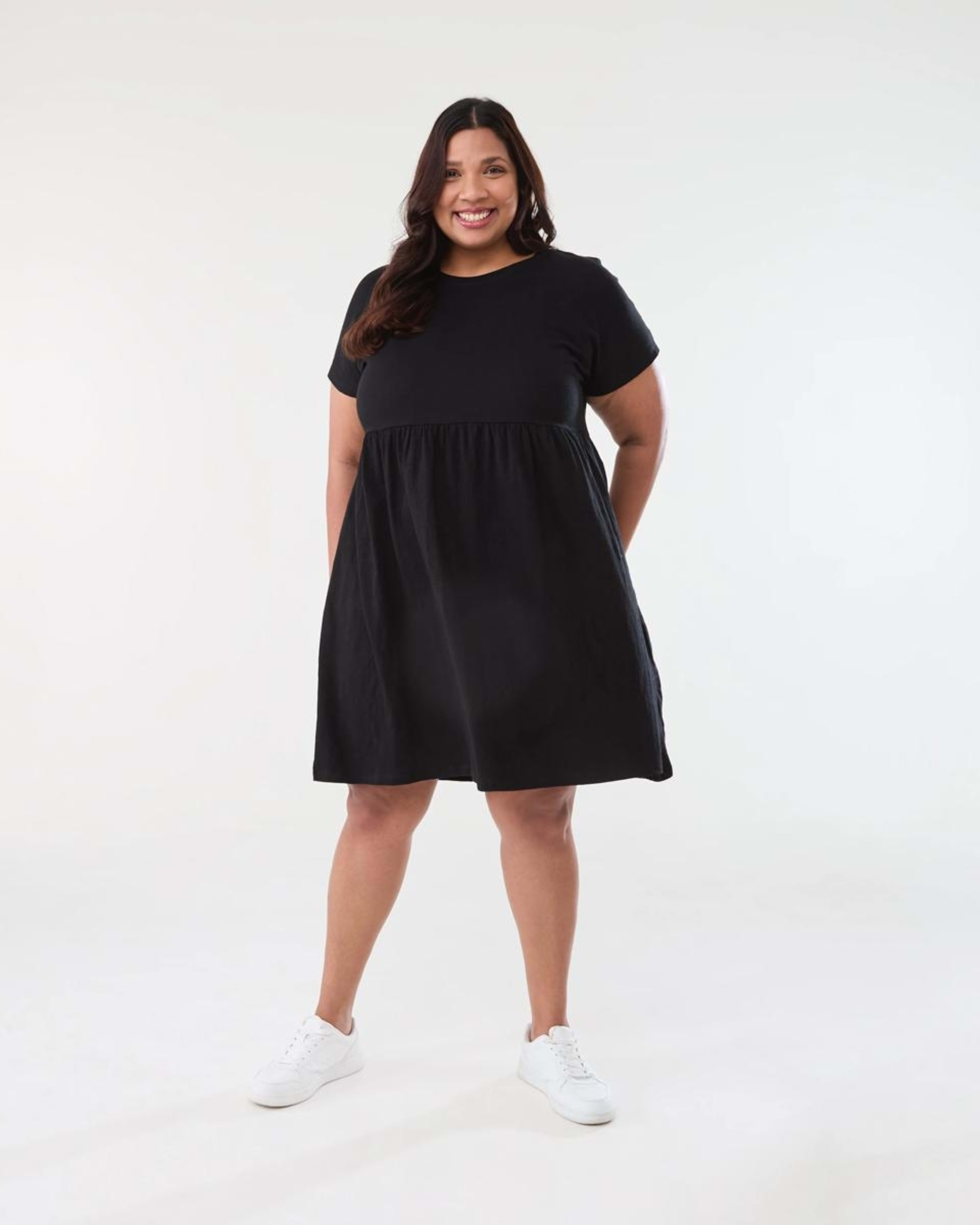 6 Curve Short Sleeve Jersey Dress BLACK, 6 of 6