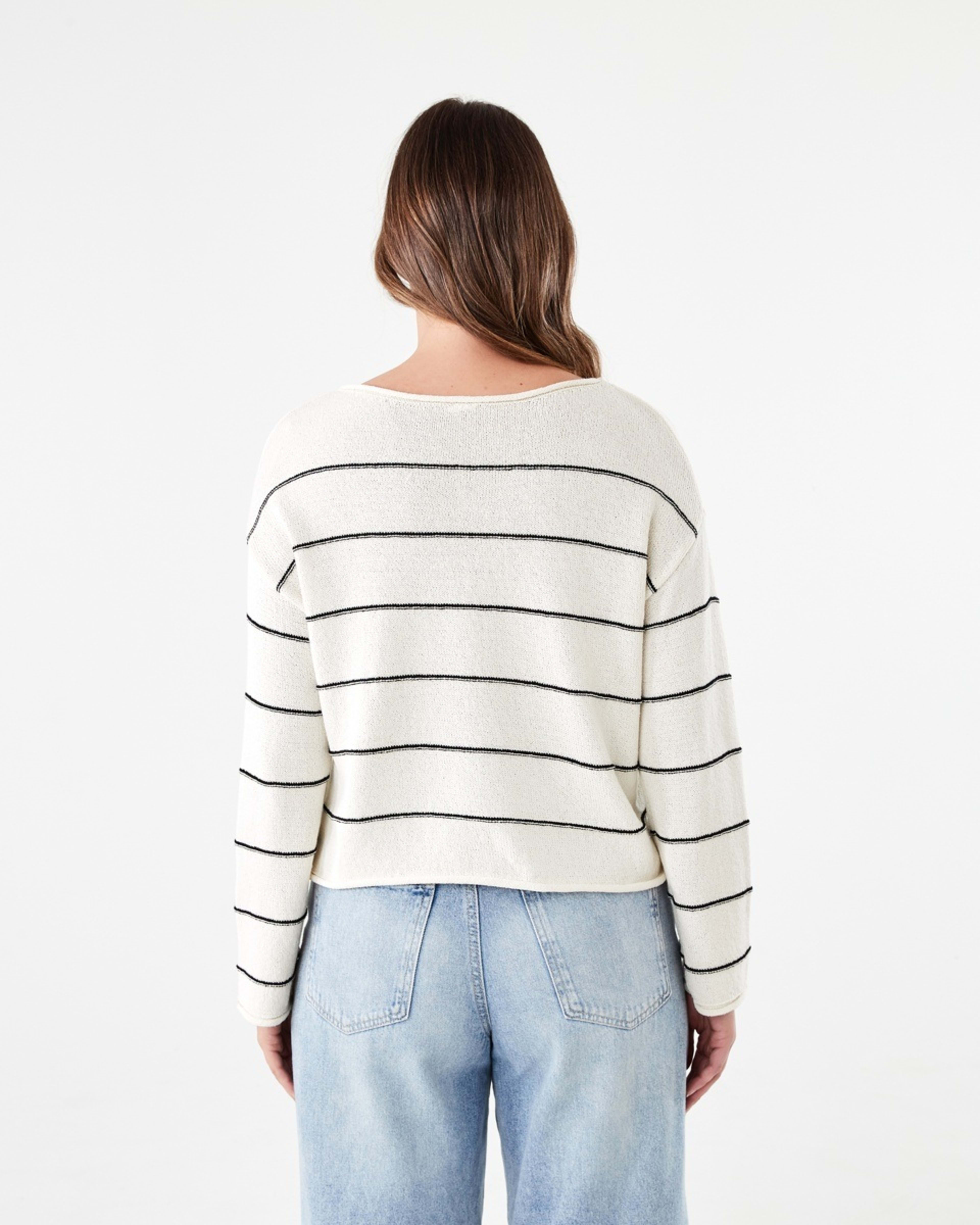 3 Boat Neck Pullover FINE STRIPE NATURAL BEIGE, 3 of 5