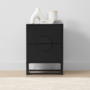 Stevie 2 Drawer Bedside Table - Black - Kmart
