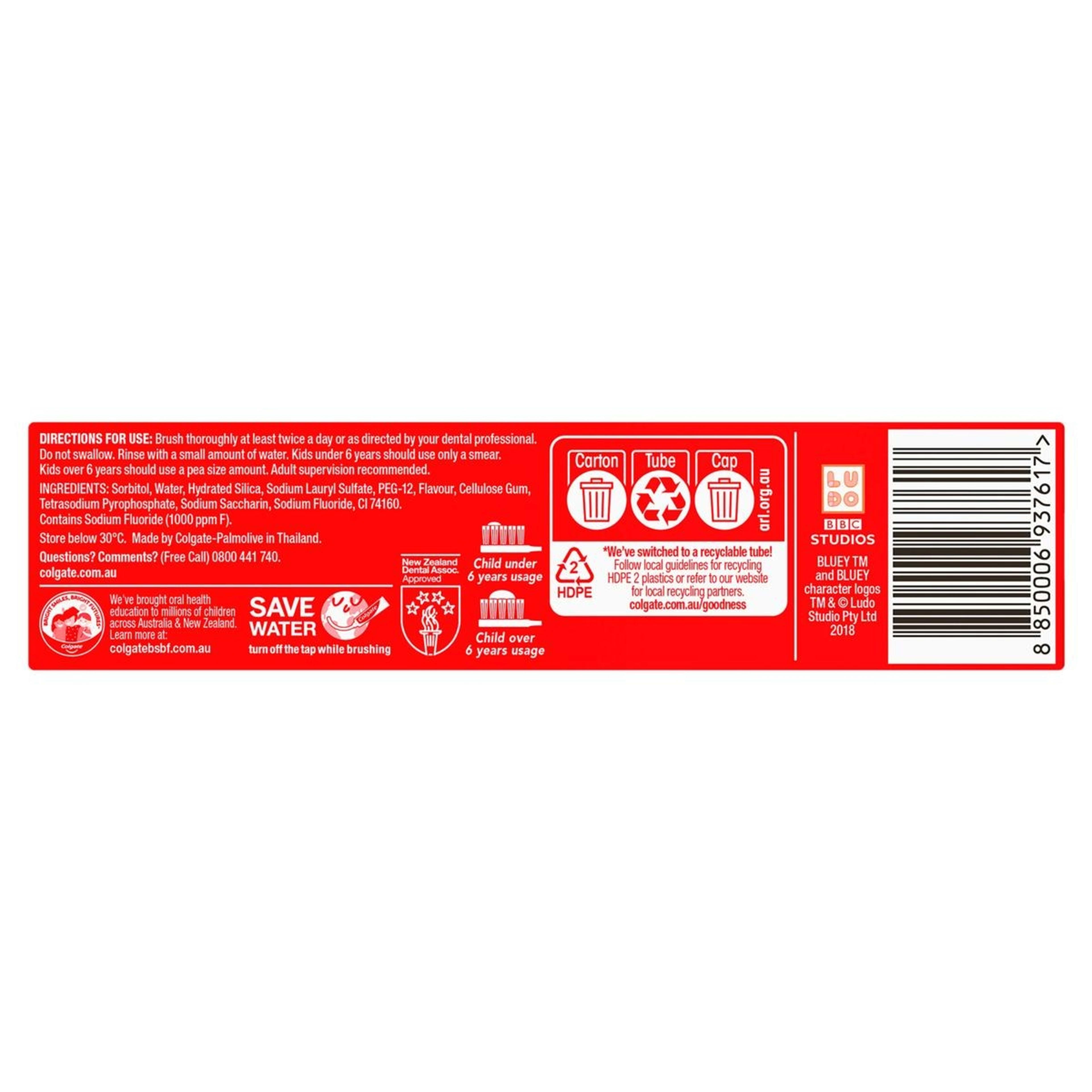 10 Colgate Junior Bluey Mild Mint Gel Toothpaste, 10 of 10