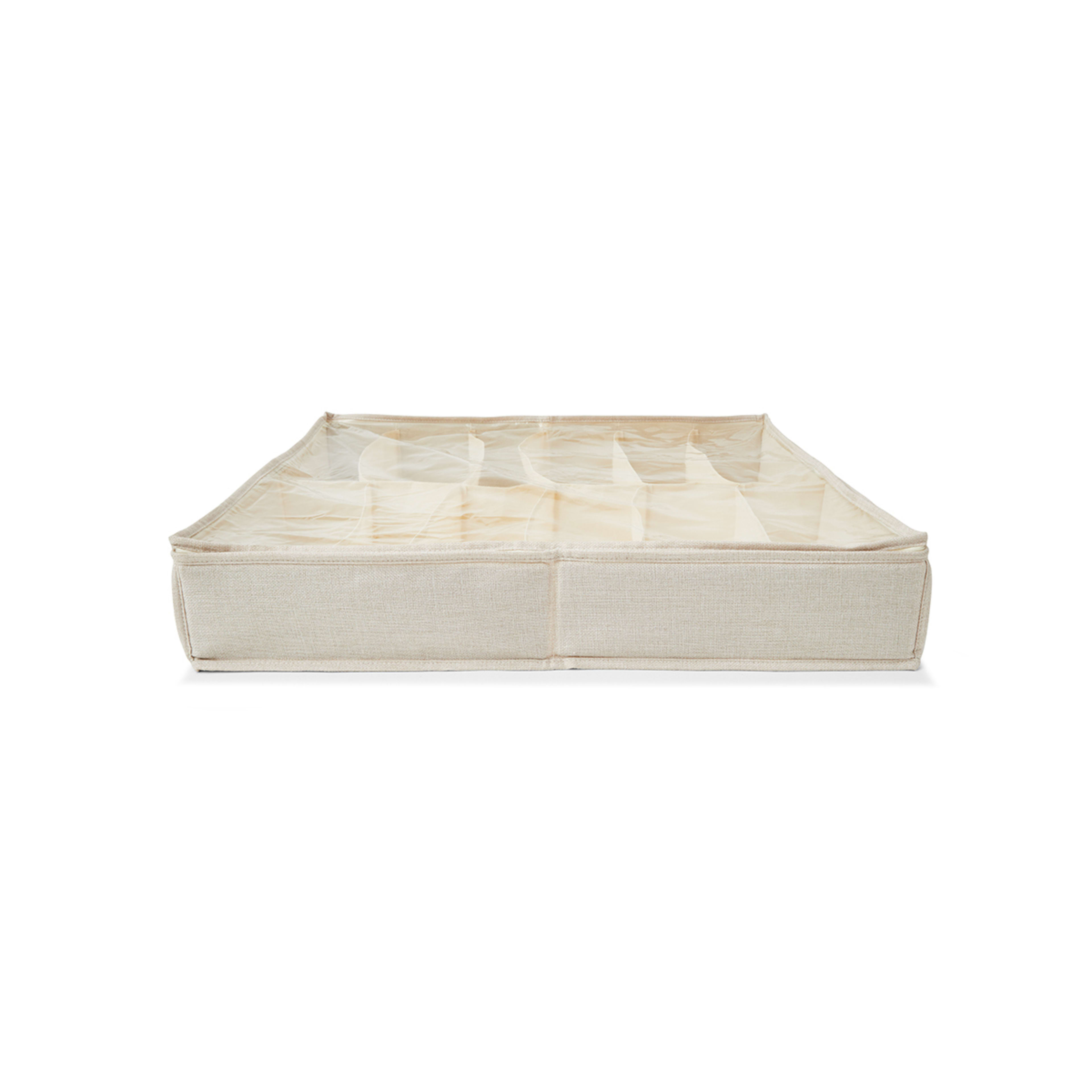 4 Linen Look Underbed Shoe Organiser, 4 of 8