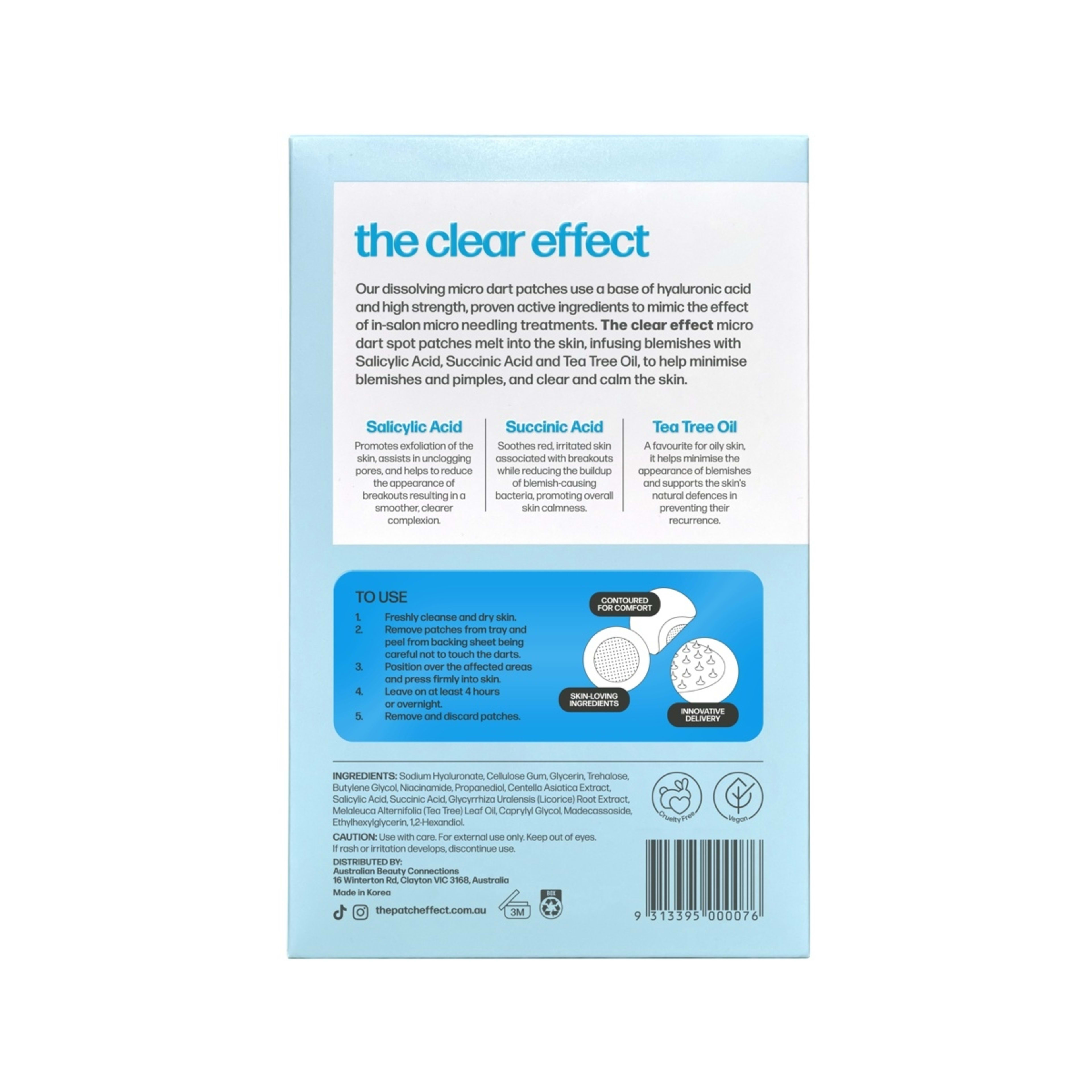 3 The Patch Effect 9 Piece The Clear Effect Dissolving Micro Dart Patches - Salicylic Acid, Succinic Acid and Hyaluronic Acid, 3 of 3