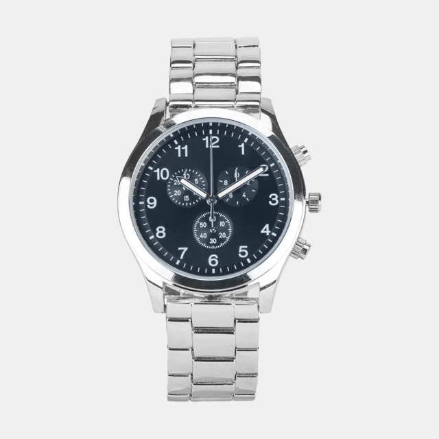 Analogue Metal Band Watch Silver Kmart