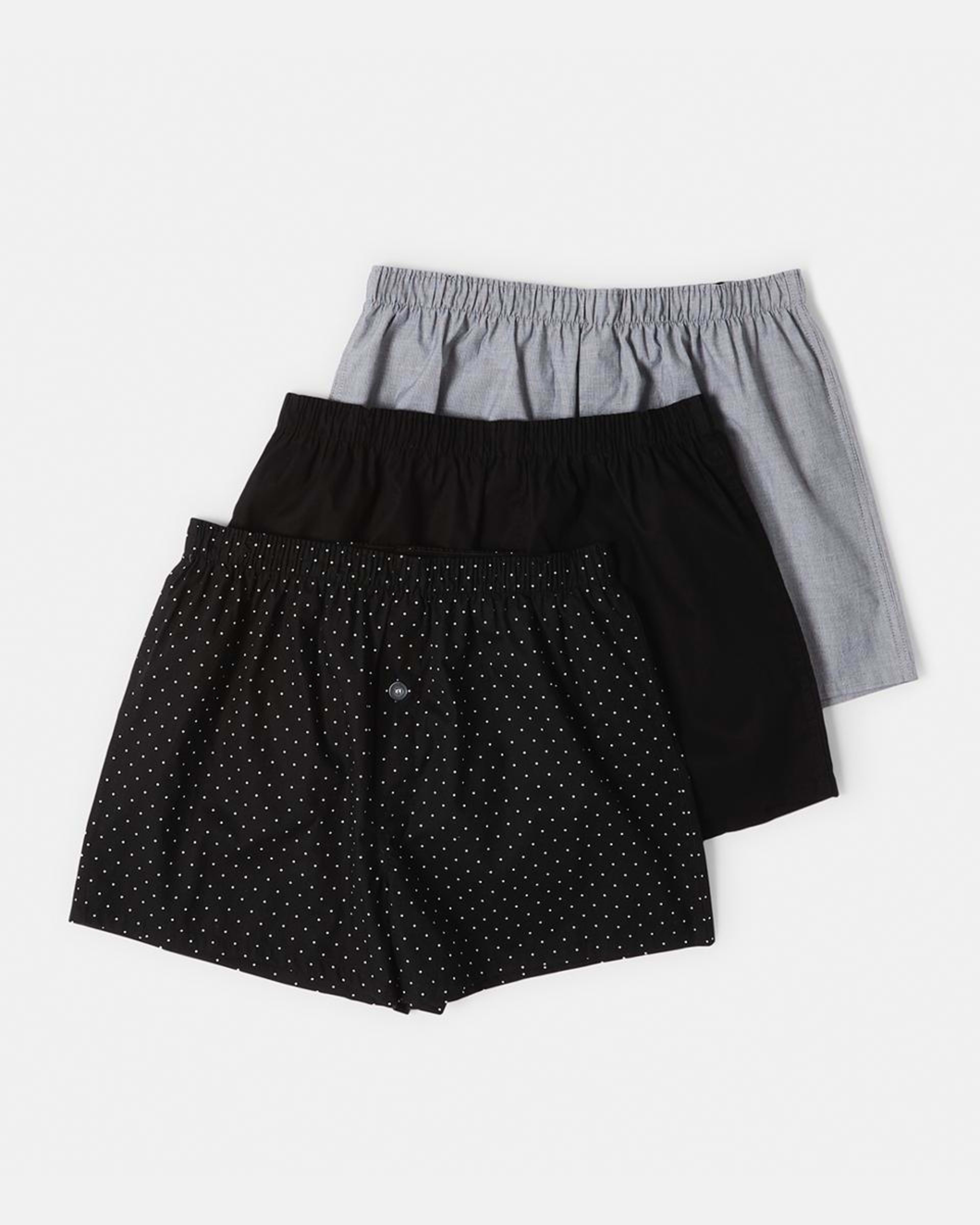 1 3 Pack Alpha Classic Woven Boxers Black Dot, 1 of 7