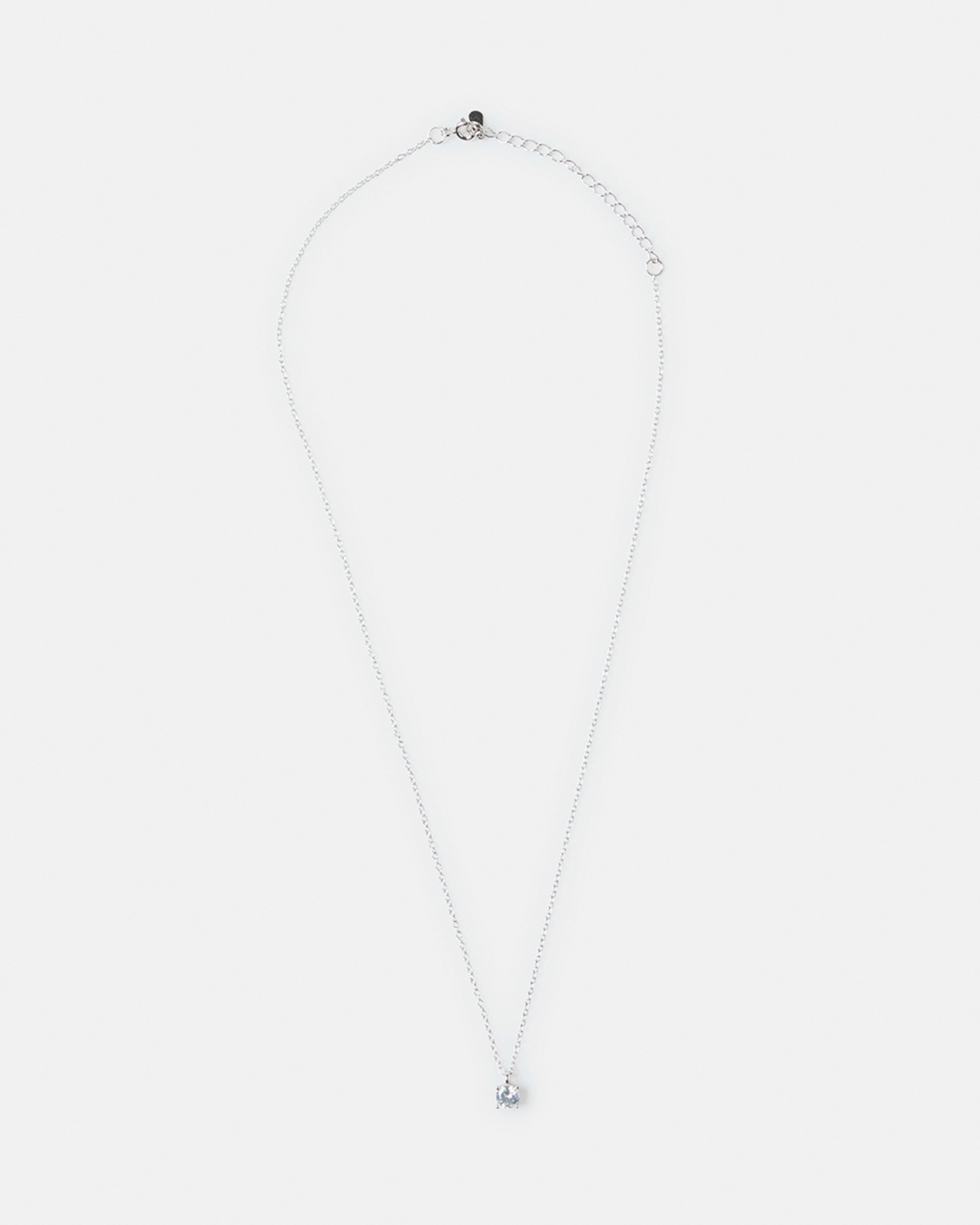 2 Cubic Zirconia Pendant Necklace - Silver Tone Silver, 2 of 4