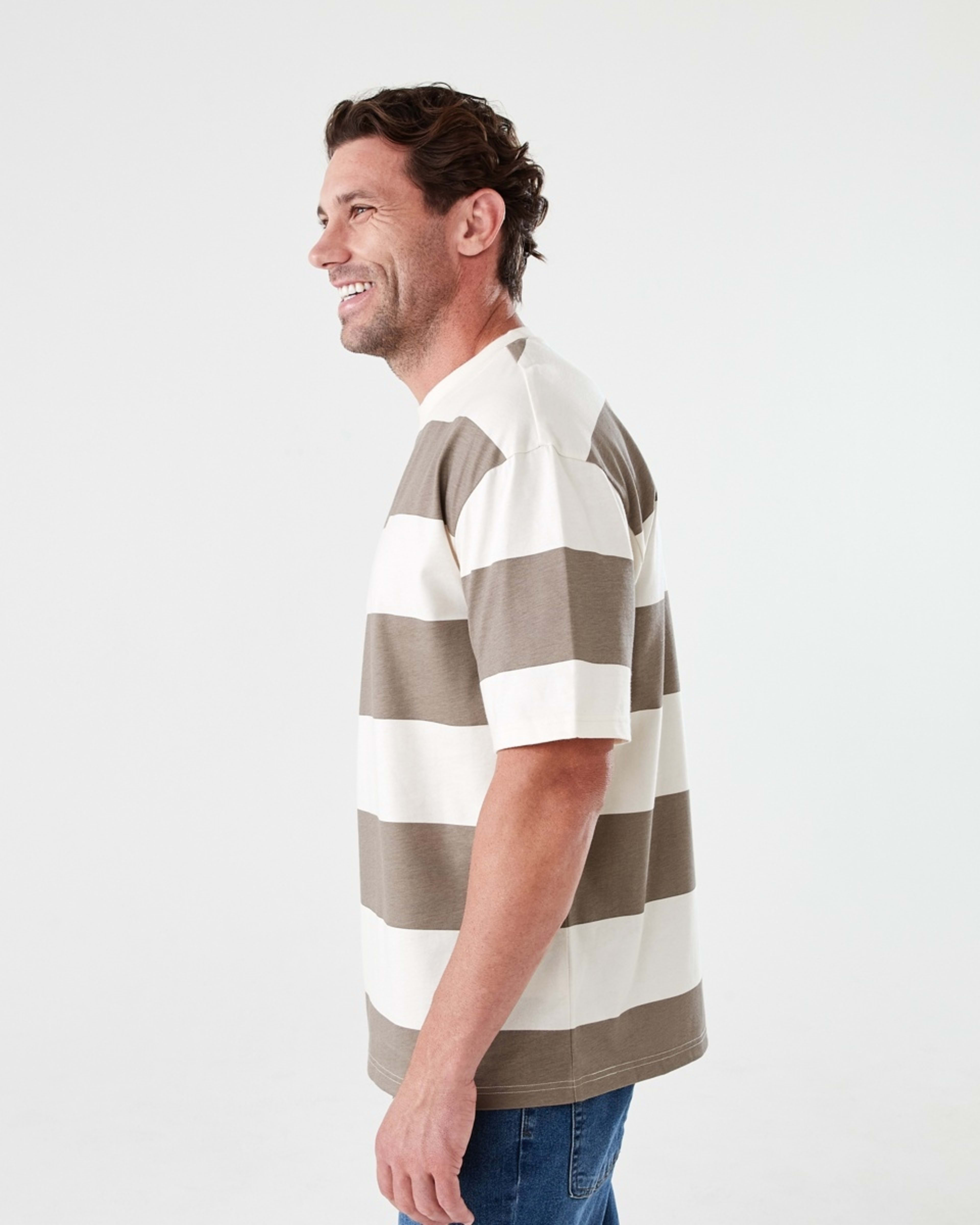 2 Oversized Stripe T-shirt BOLD STRIPES YOUTH DRIFT BROWN, 2 of 5